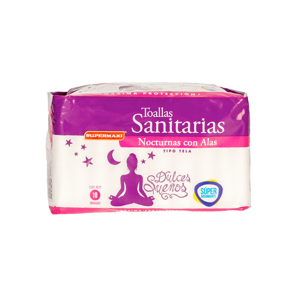 Supermaxi Toallas Sanitarias Nocturnas Con Alas 10 U