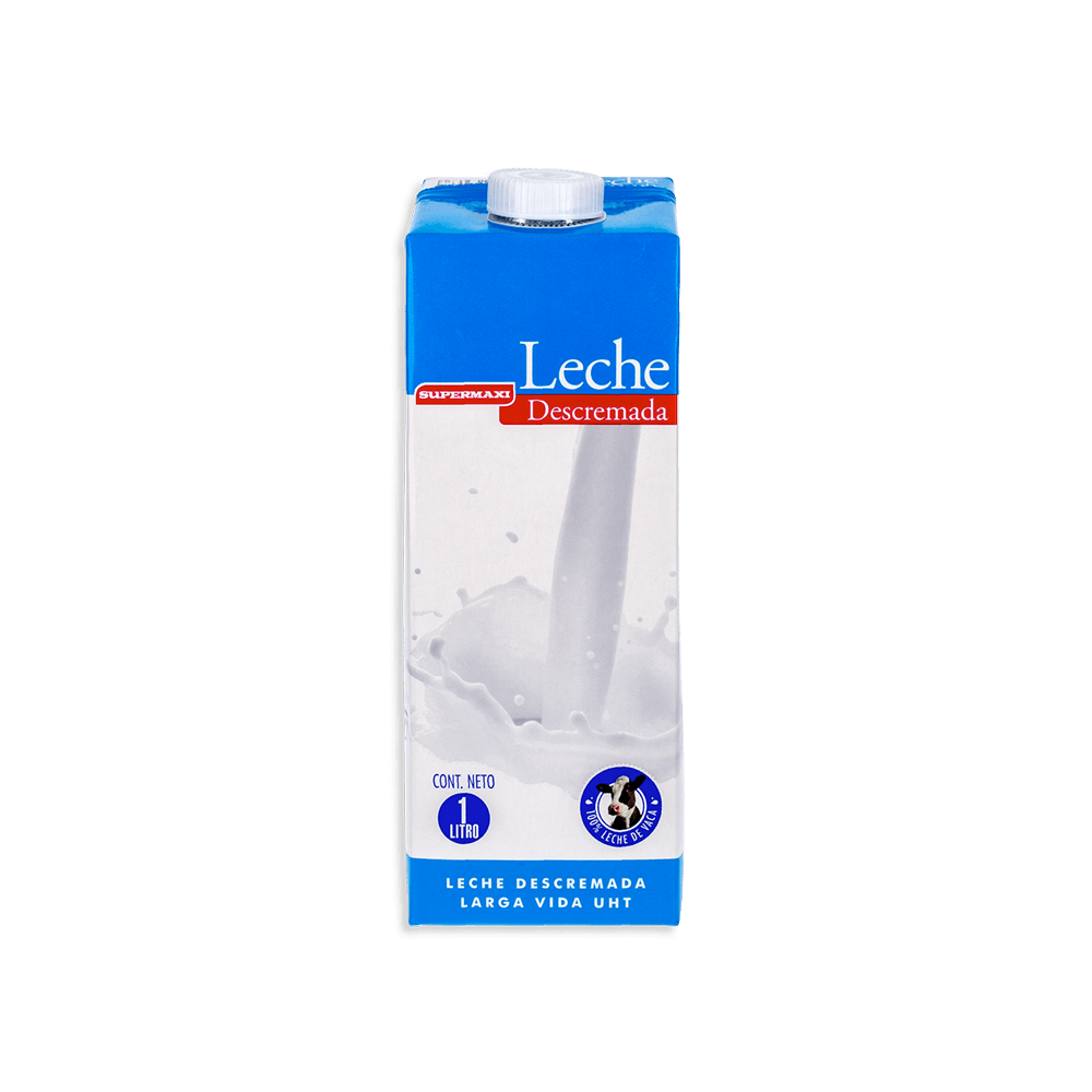 Supermaxi Leche Descremada Con Tapa 1lt