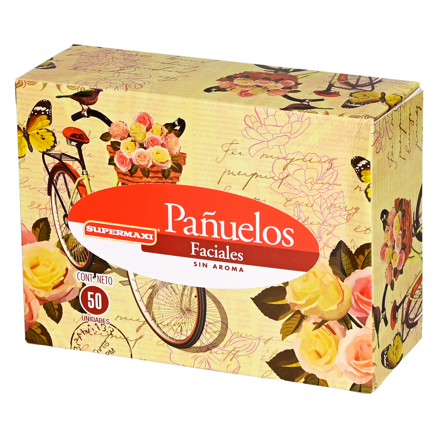 Pañuelos Faciales Caja Bicicleta SUPERMAXI 50 Unidades