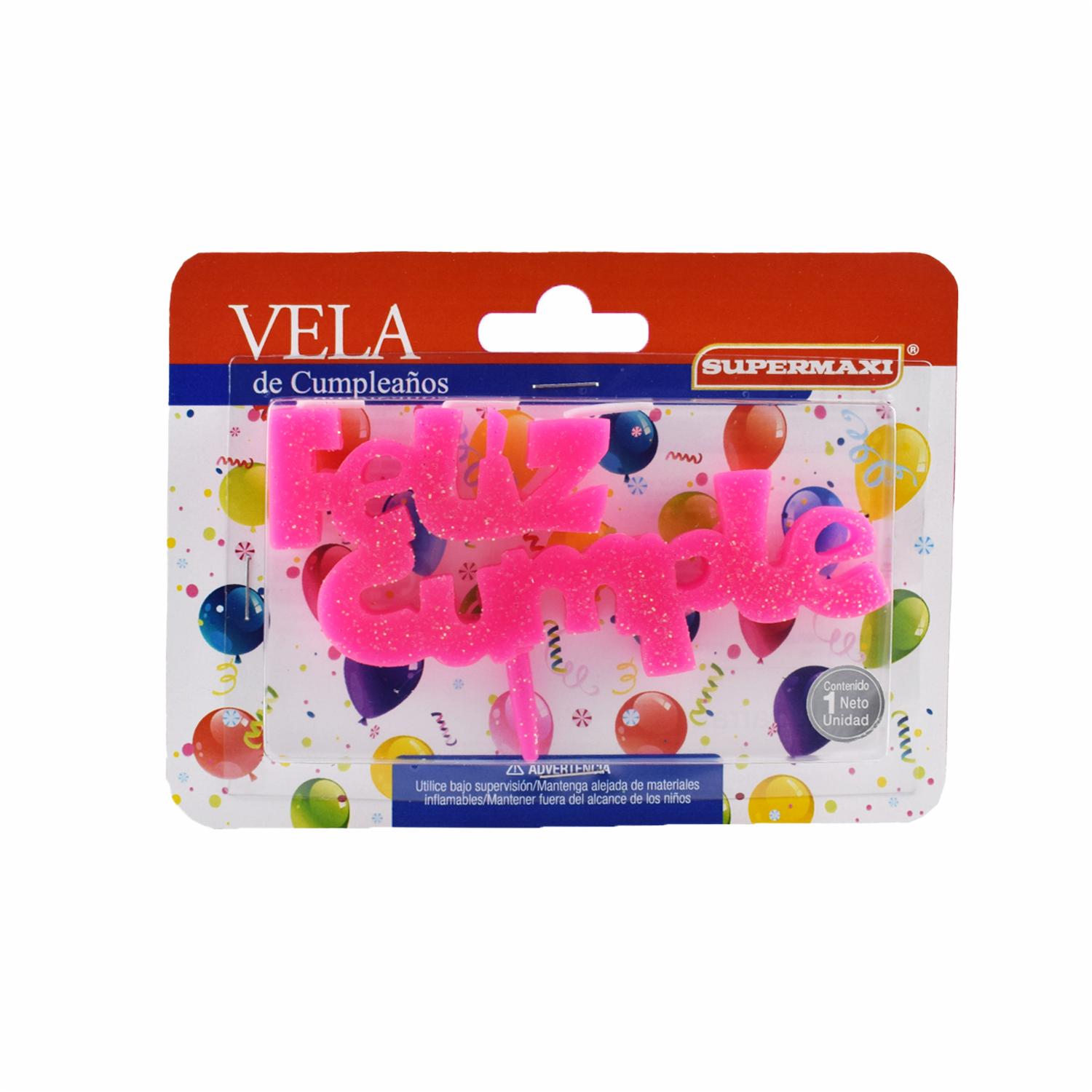 Set Velas Cumpleaños Feliz Cumpleaños SUPERMAXI x unidades