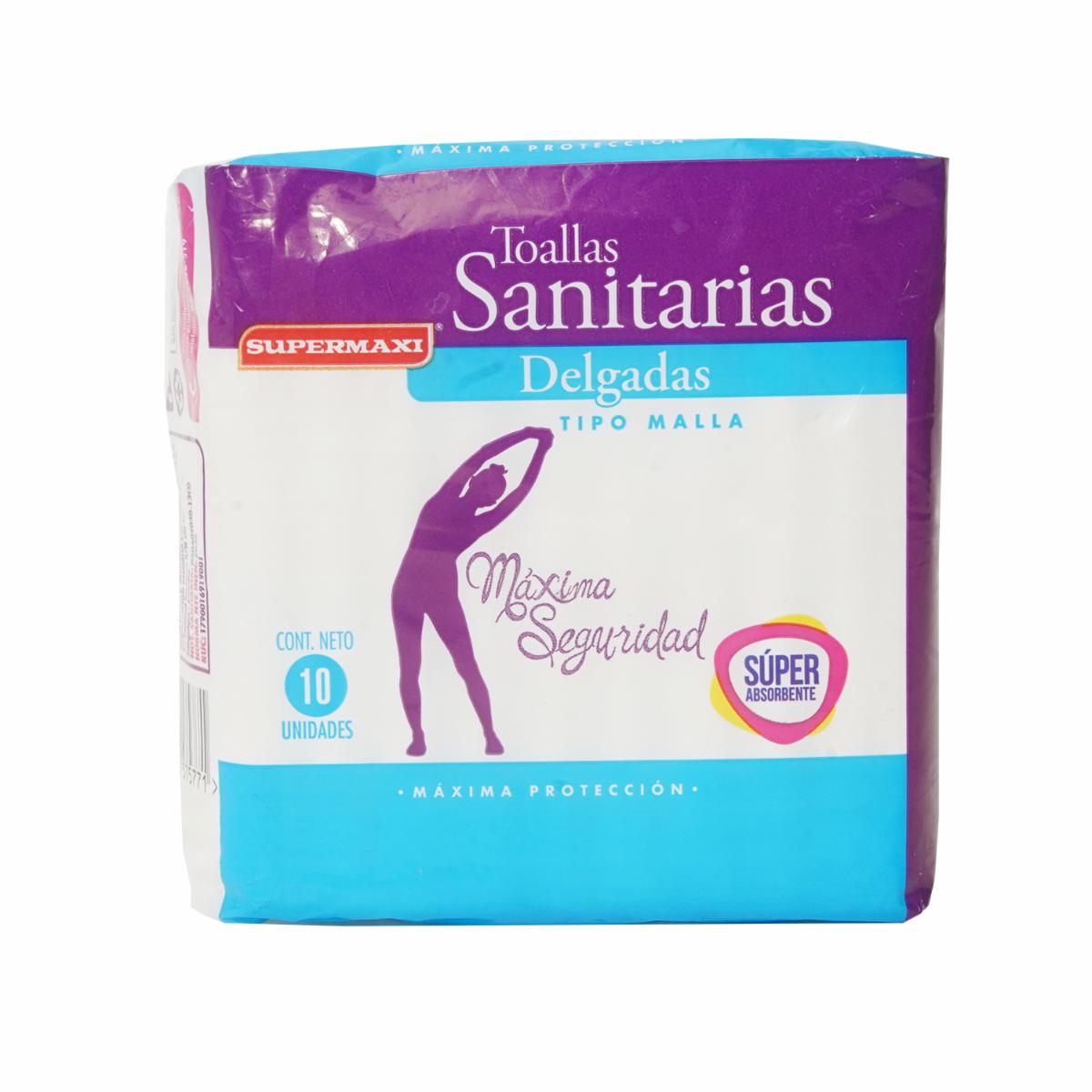 Toallas Sanitarias Delgada Malla SUPERMAXI X 10 Uds