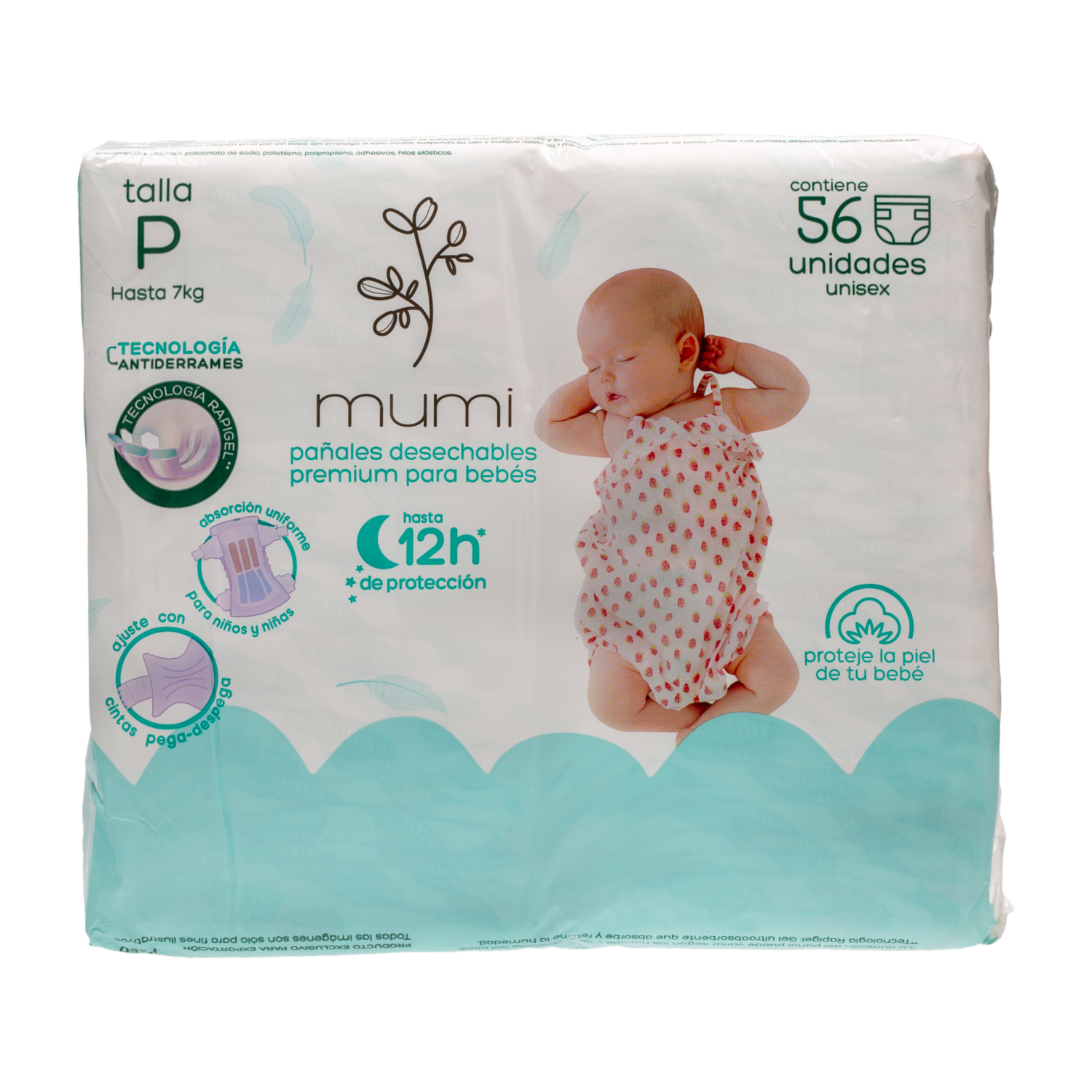 Pañal Para Bebe Ultratrim Pequeño MUMI X 56 Uds