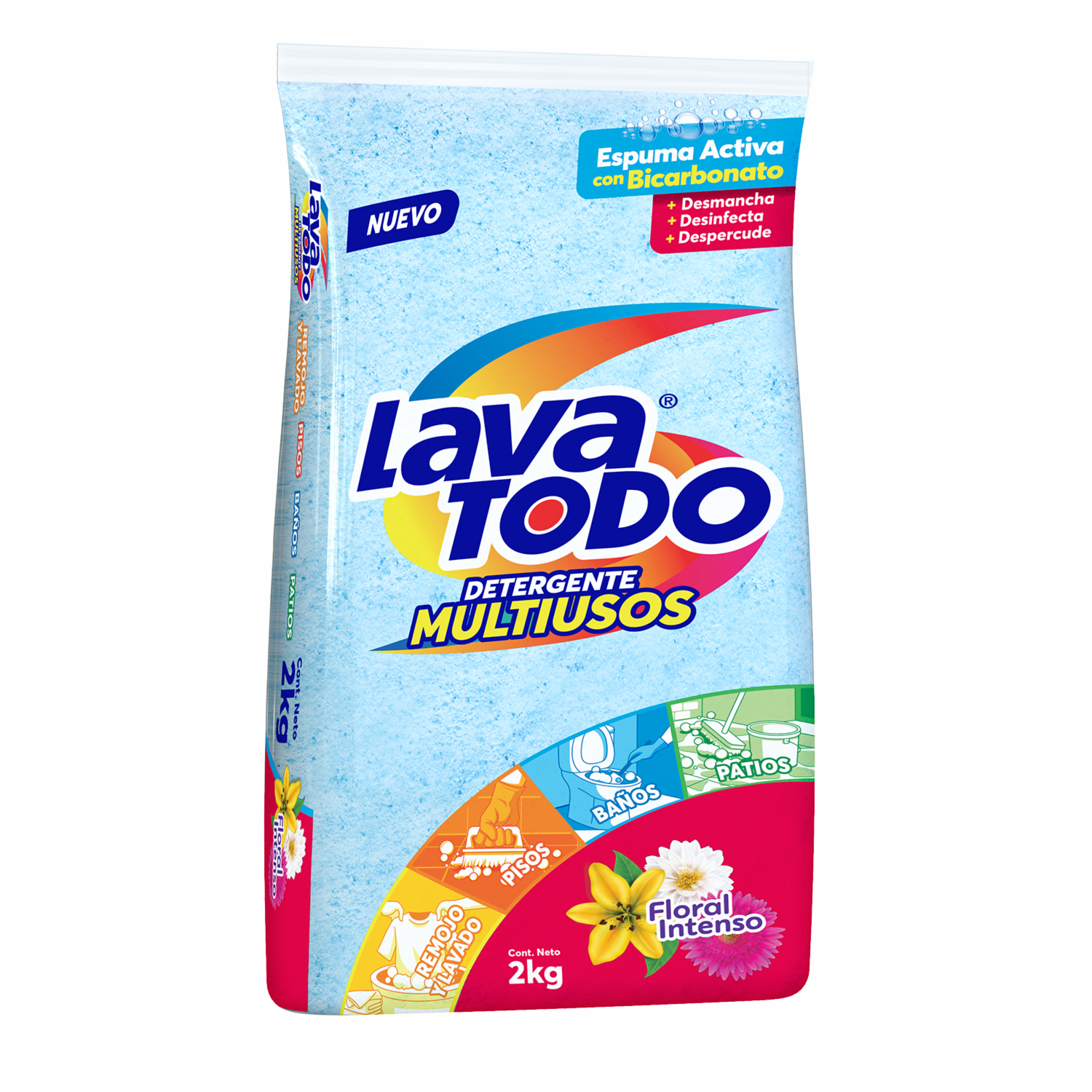 Detergente En Polvo Multiusos Con Aroma Floral LAVATODO 2000 G