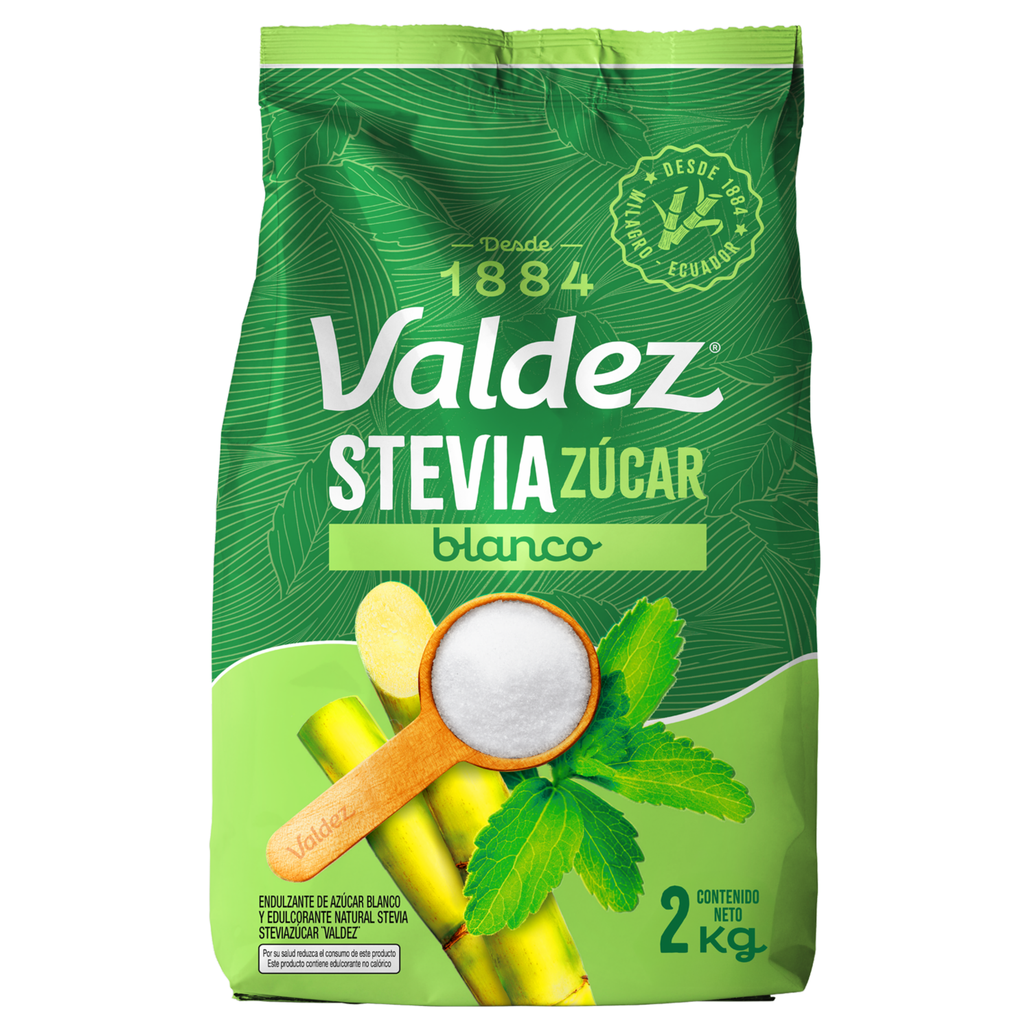 Azúcar Blanca Con Stevia VALDEZ 2000 G