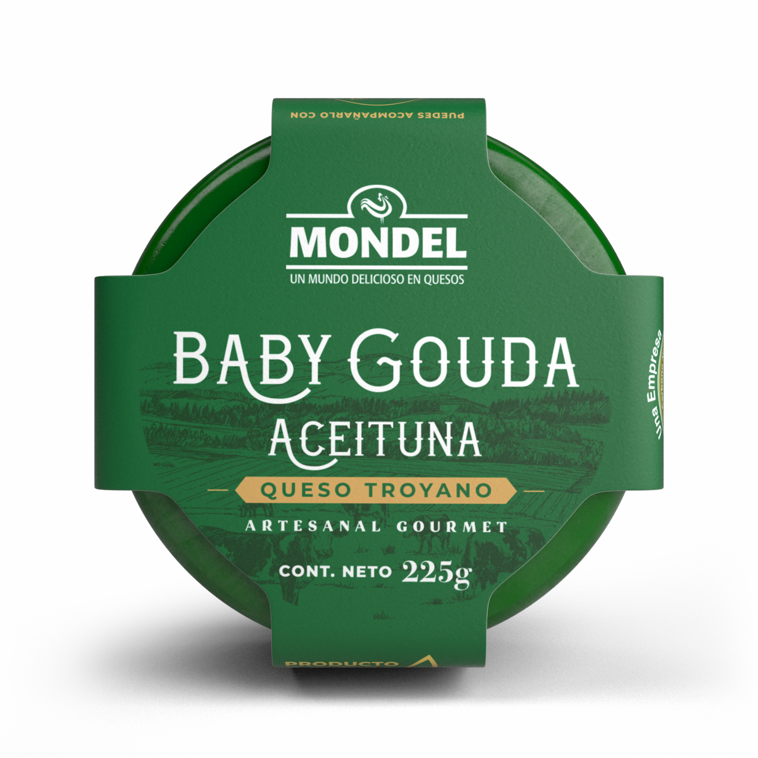 Queso Troyano Baby Gouda Aceituna MONDEL 225 G