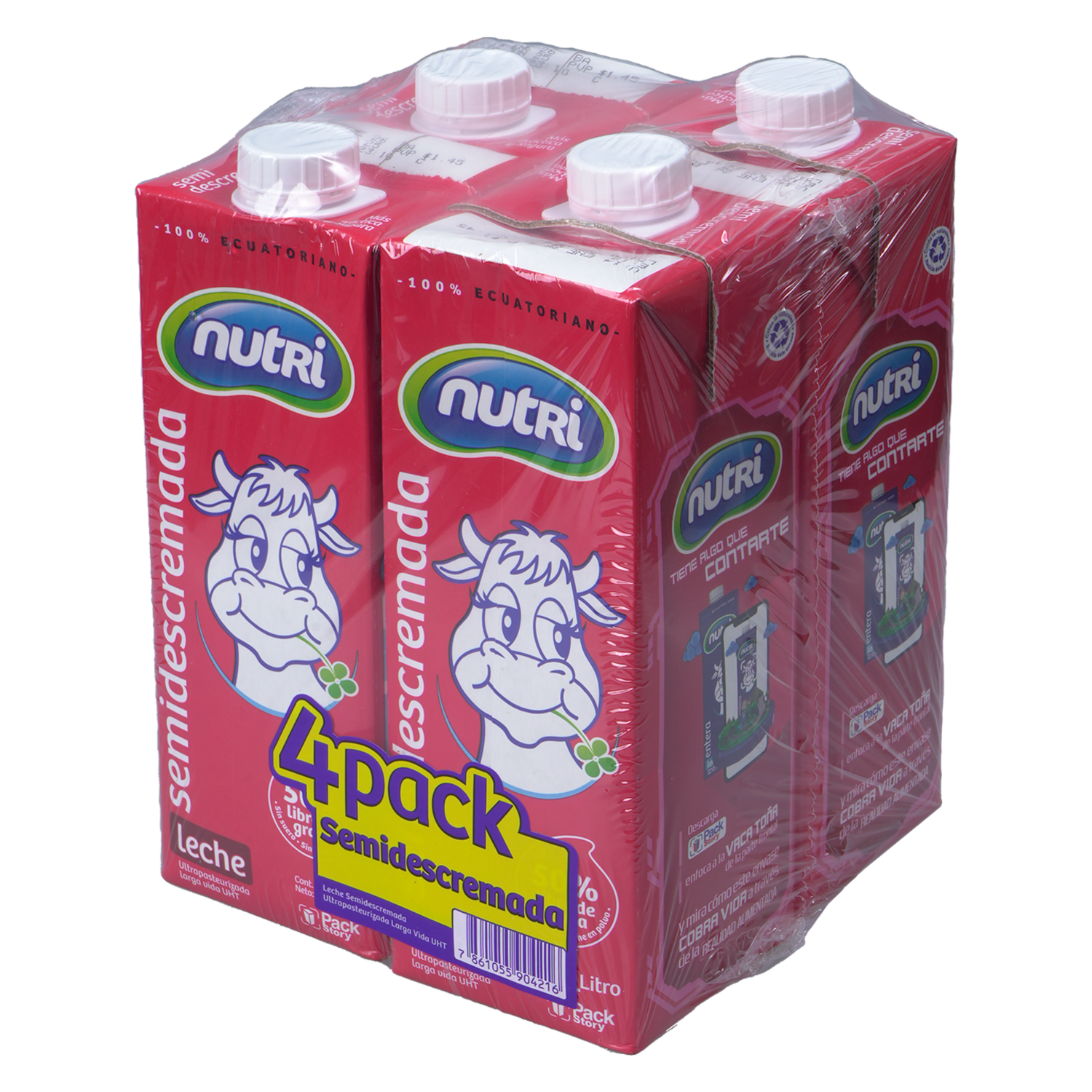 Pack De Leche Semidescremada NUTRI 4 X 1000 Ml