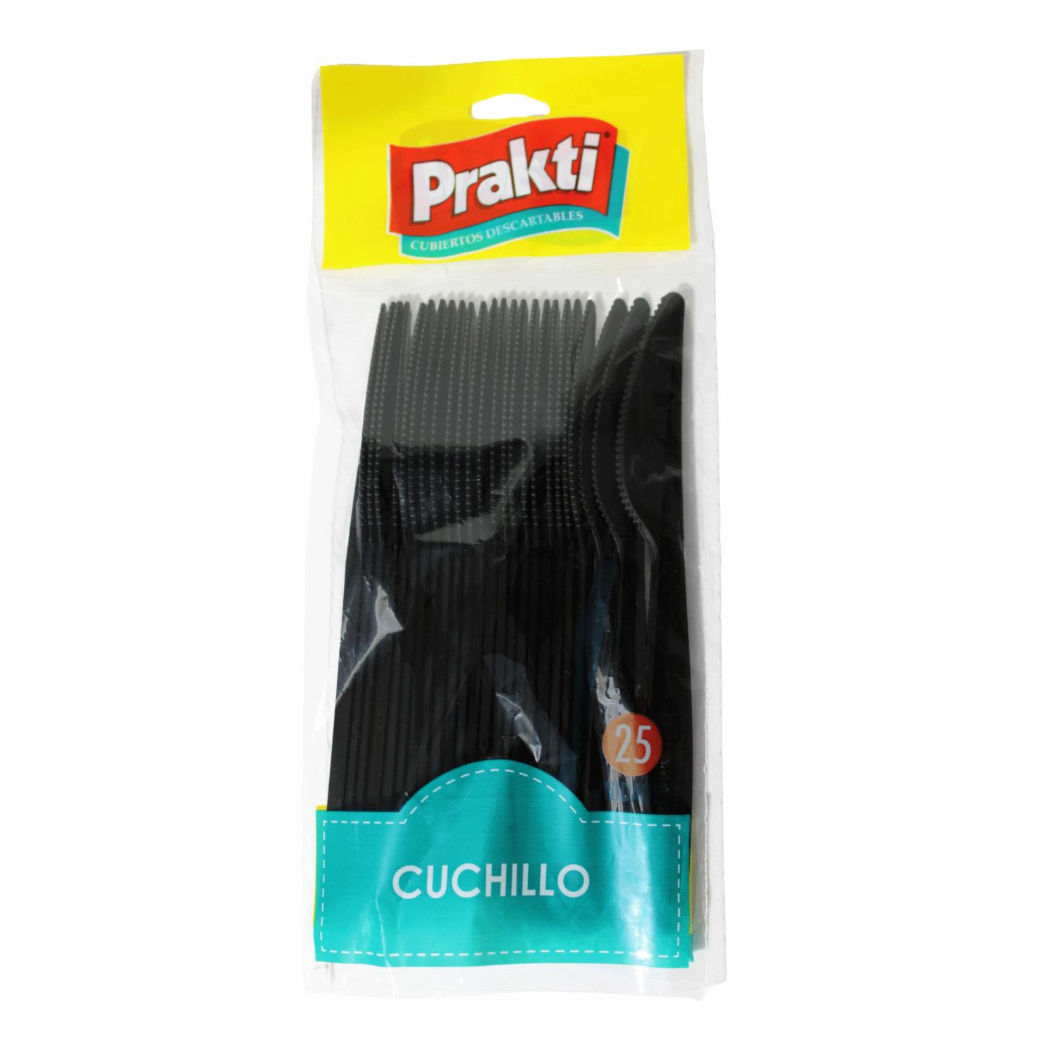 Cuchillo Desechable Negro PRAKTI 25 Uds