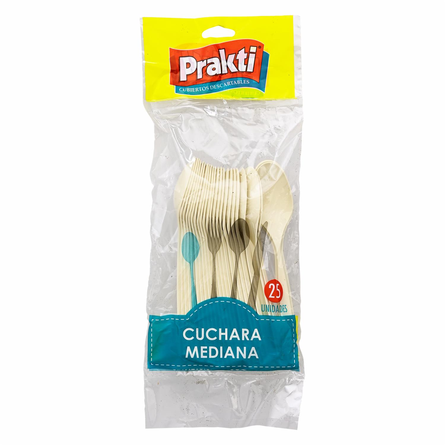 Cuchara Mediana Blanca PRAKTI 25 Unidades