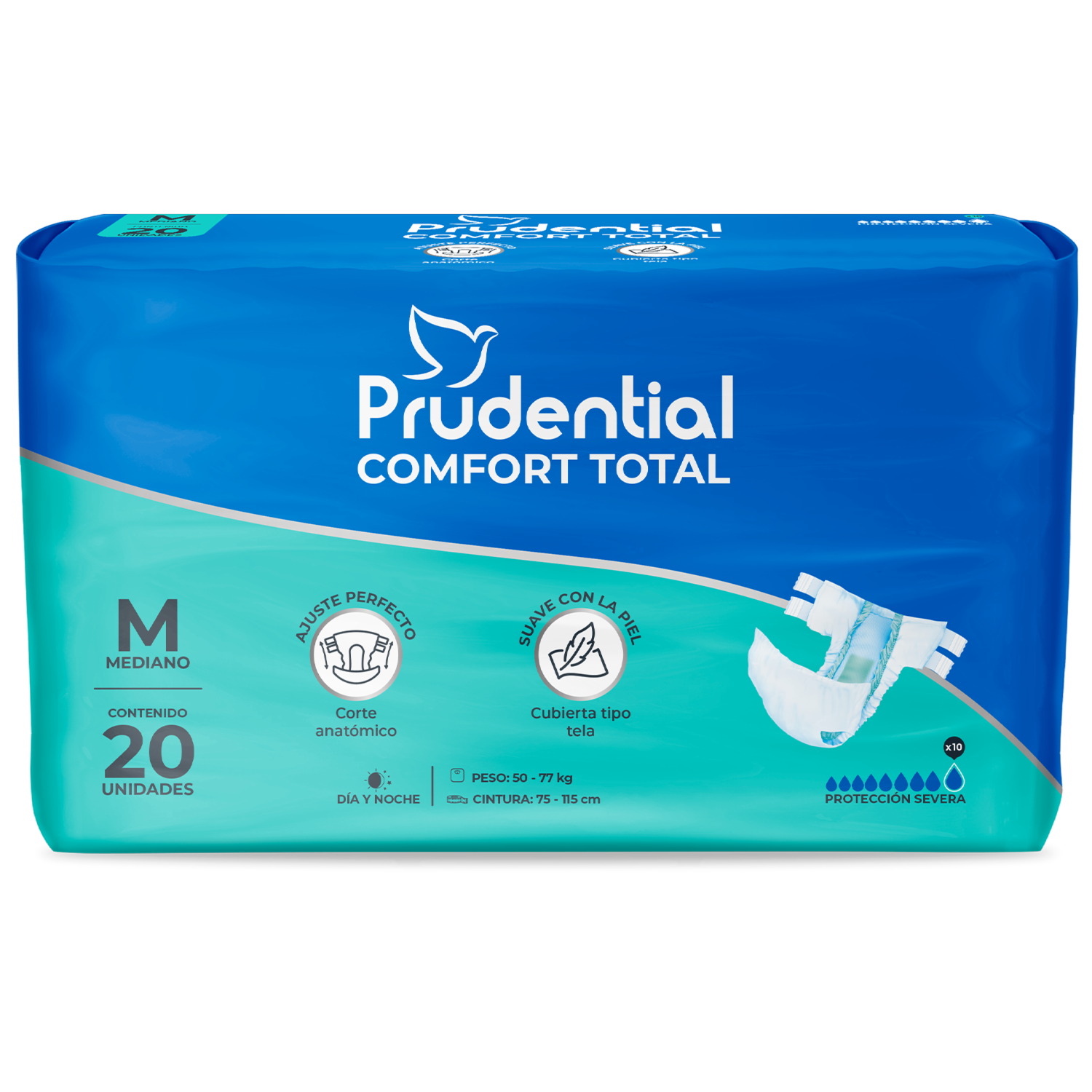 Pañales Para Adulto Confort Talla M PRUDENTIAL X 20 Uds