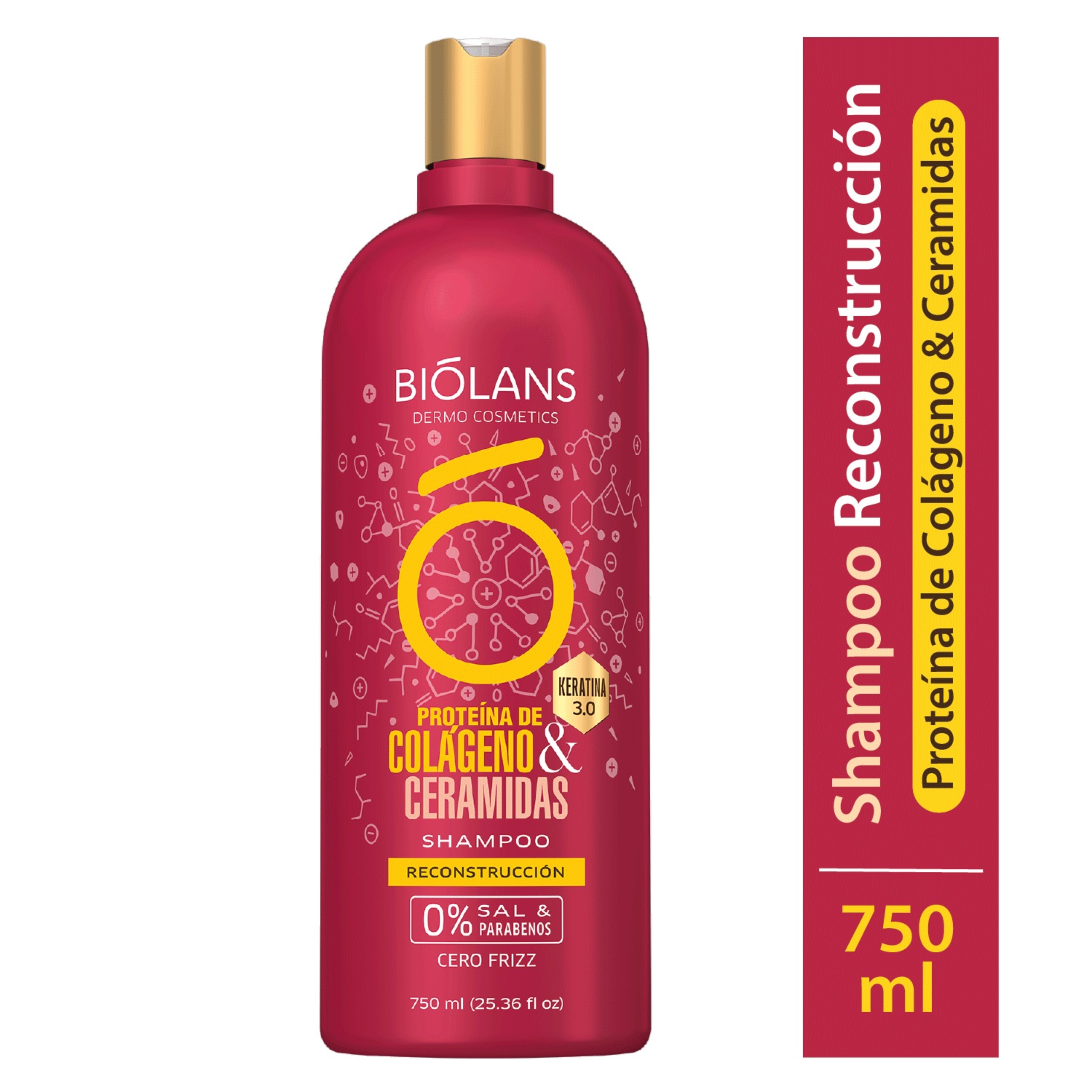 Shampoo De Cabello Proteína de Colágeno & Ceramidas BIÓLANS 750 Ml