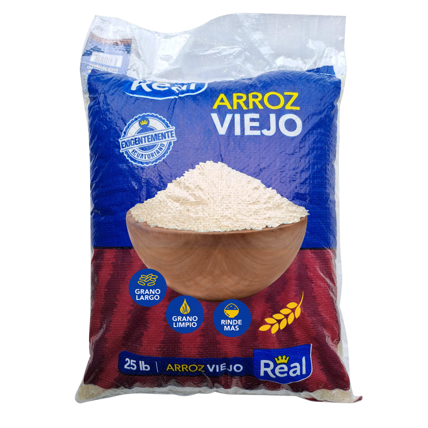 Arroz Viejo Grano Largo Y Limpio REAL 25 Lb