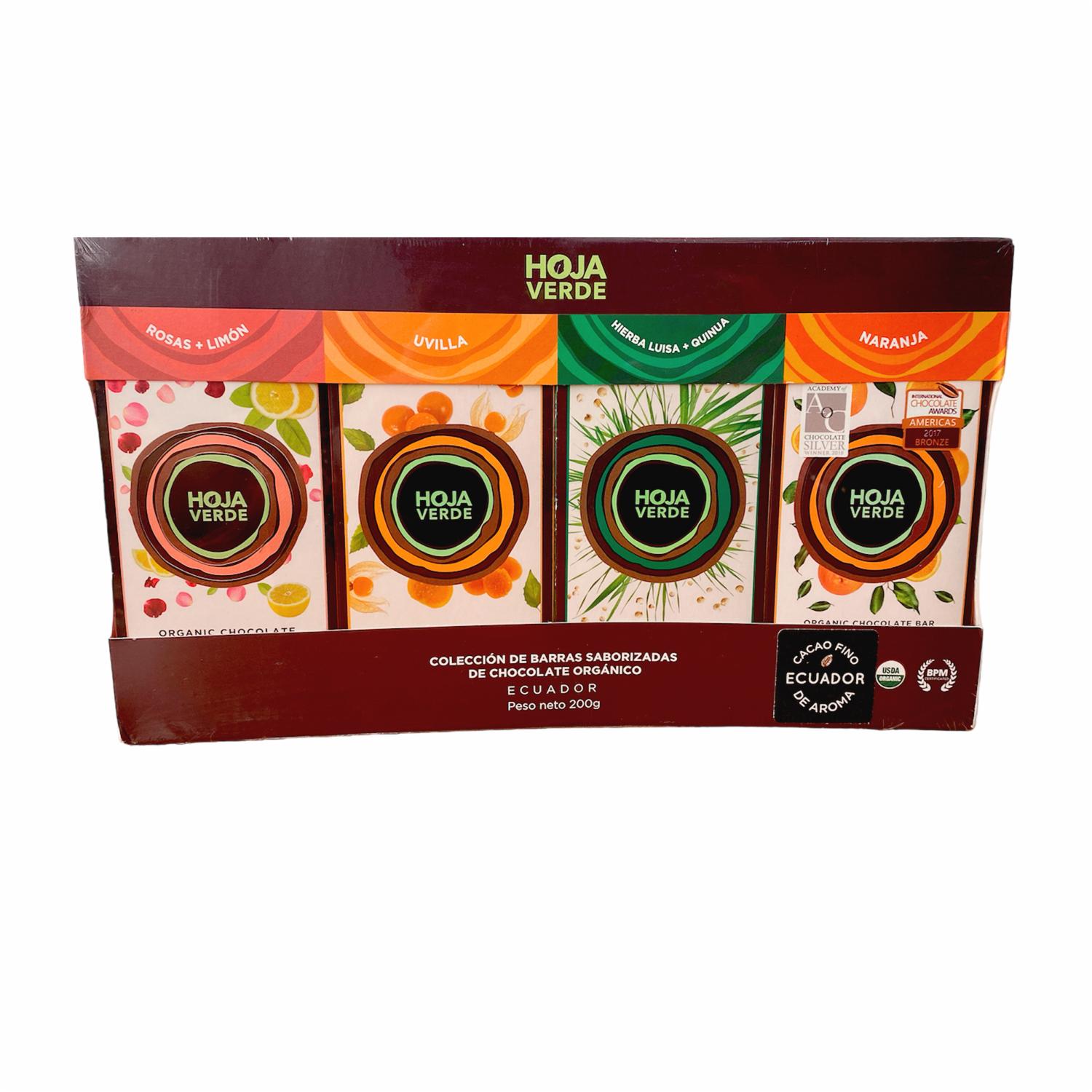 Barras De Chocolate Orgánico Saborizados HOJA VERDE Pack 4 X 50 G