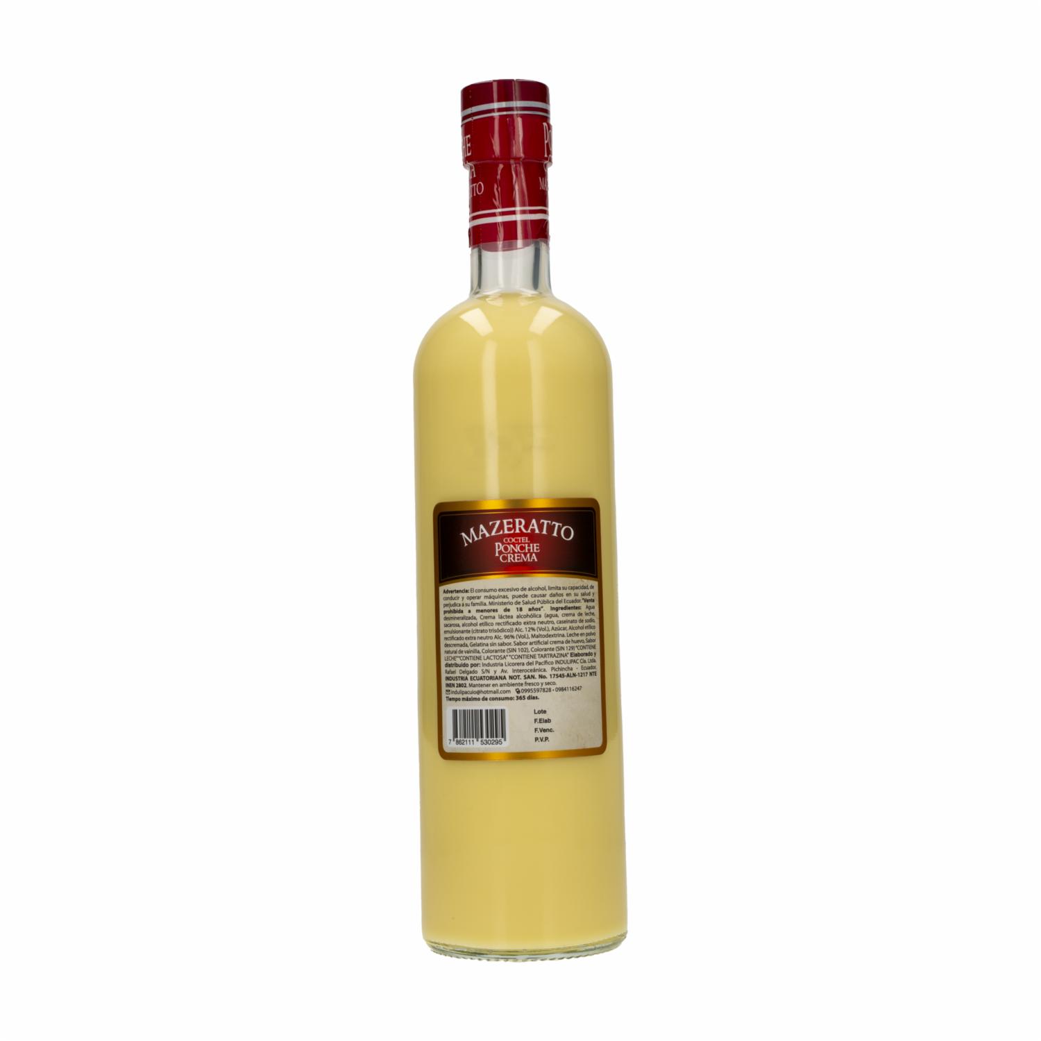 Licor Coctel Crema Capuchino Mazeratto 750 Ml