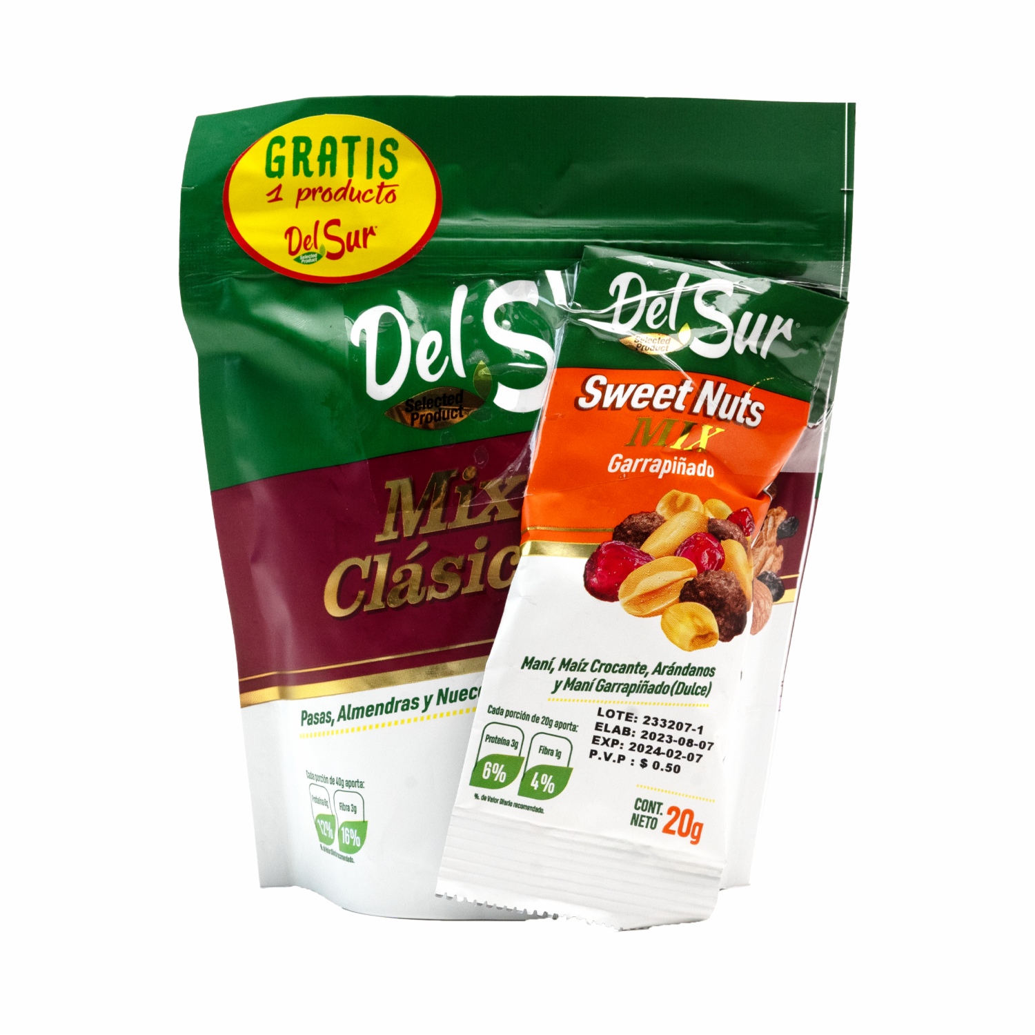 Mix Frutos Secos Pasas Almendras Y Nueces DEL SUR 120 G