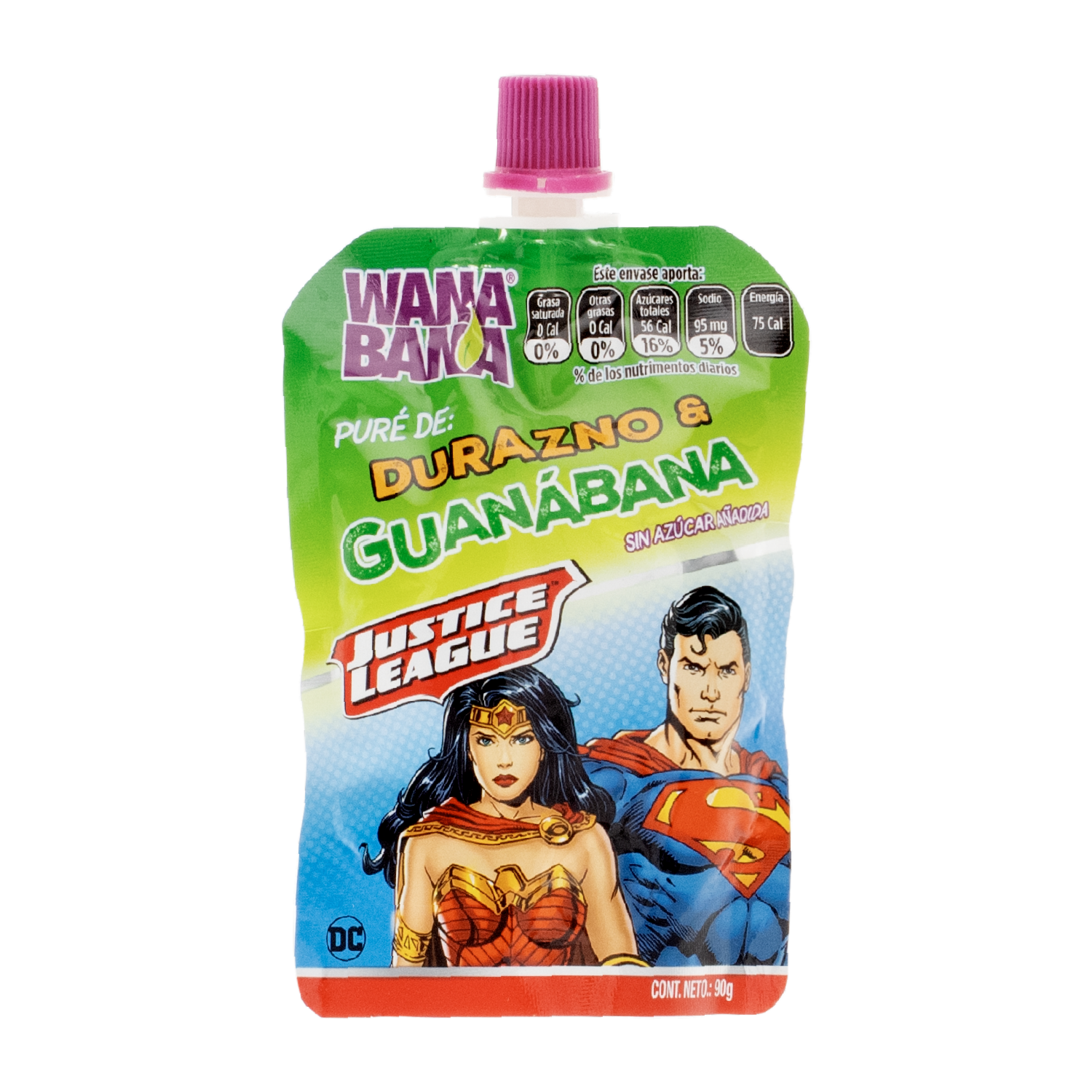 Pure De Fruta Sabor Durazno Y Guanábana WANA BANA 90 G