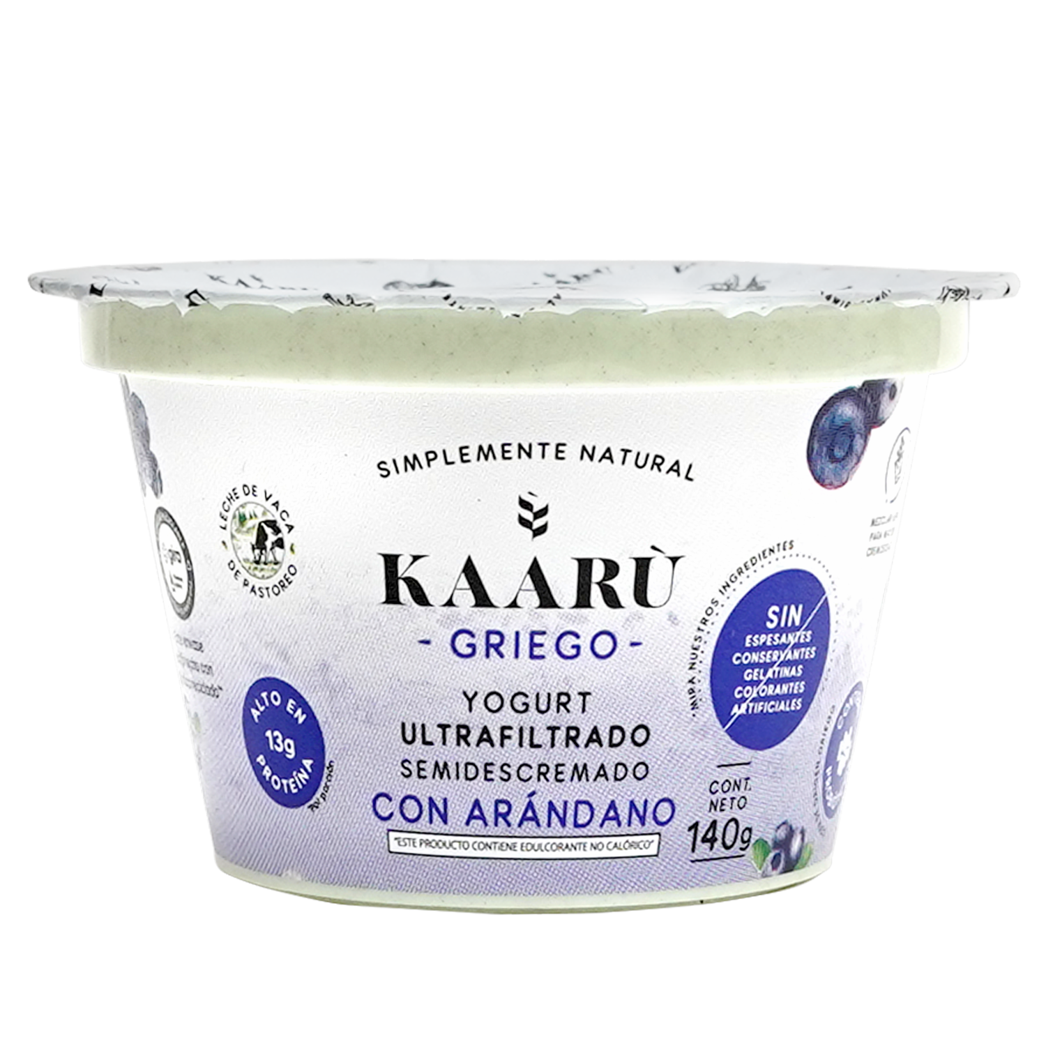 Yogurt Griego Ultrafiltrado Semidescremado Con Arándono KAARÙ 140 G