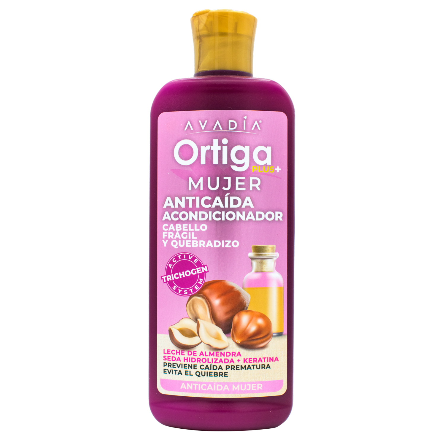 Acondicionador De Cabello Ortiga Plus Anticaída Mujer Leche De Almendras, Seda Y Keratina AVADÍA 400 Ml
