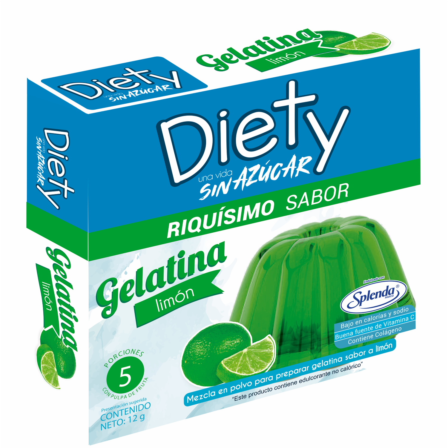 Gelatina De Limón Sin Azúcar DIETY 5 Porciones