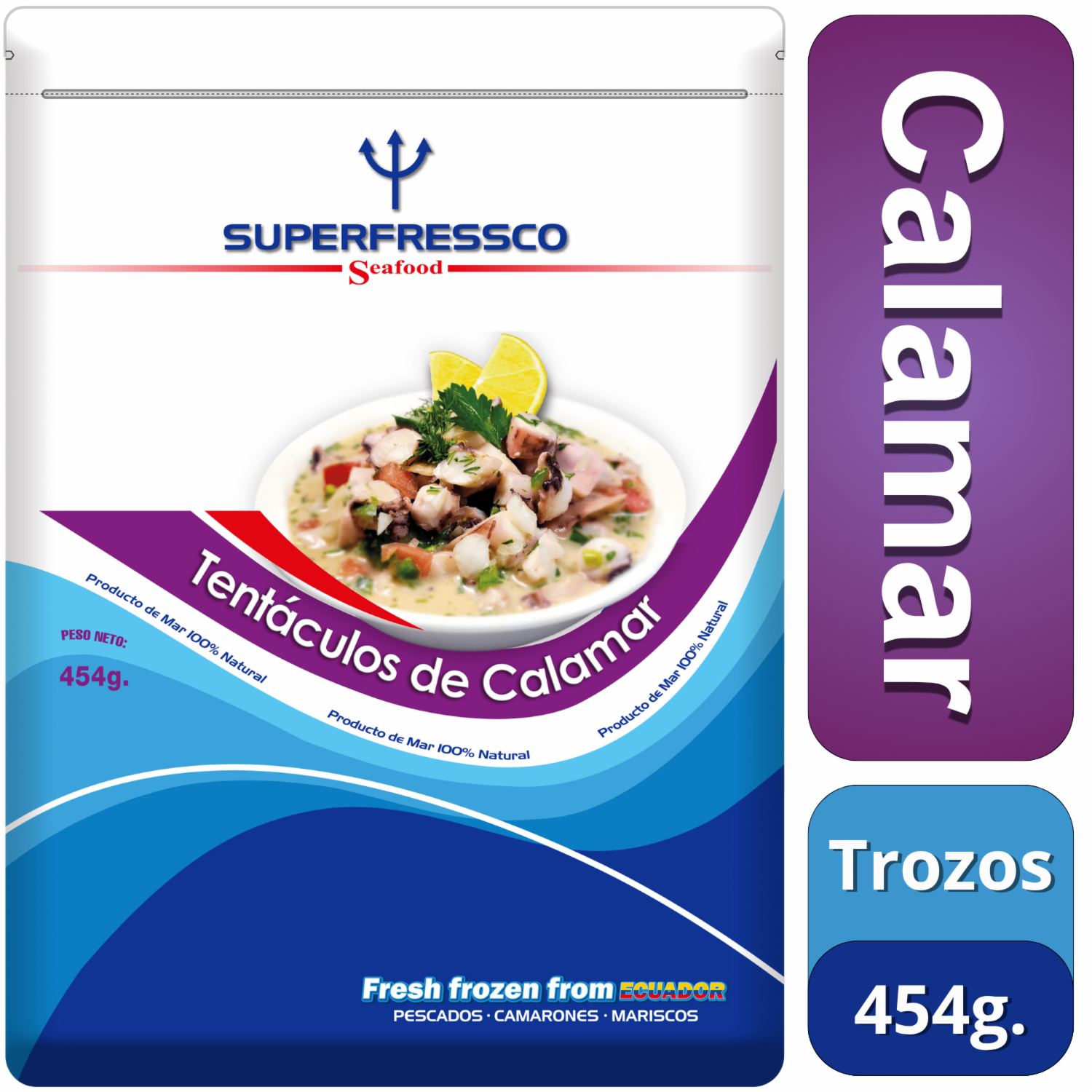 Tentáculos De Calamar 100% Natural SUPERFRESSCO 454 G
