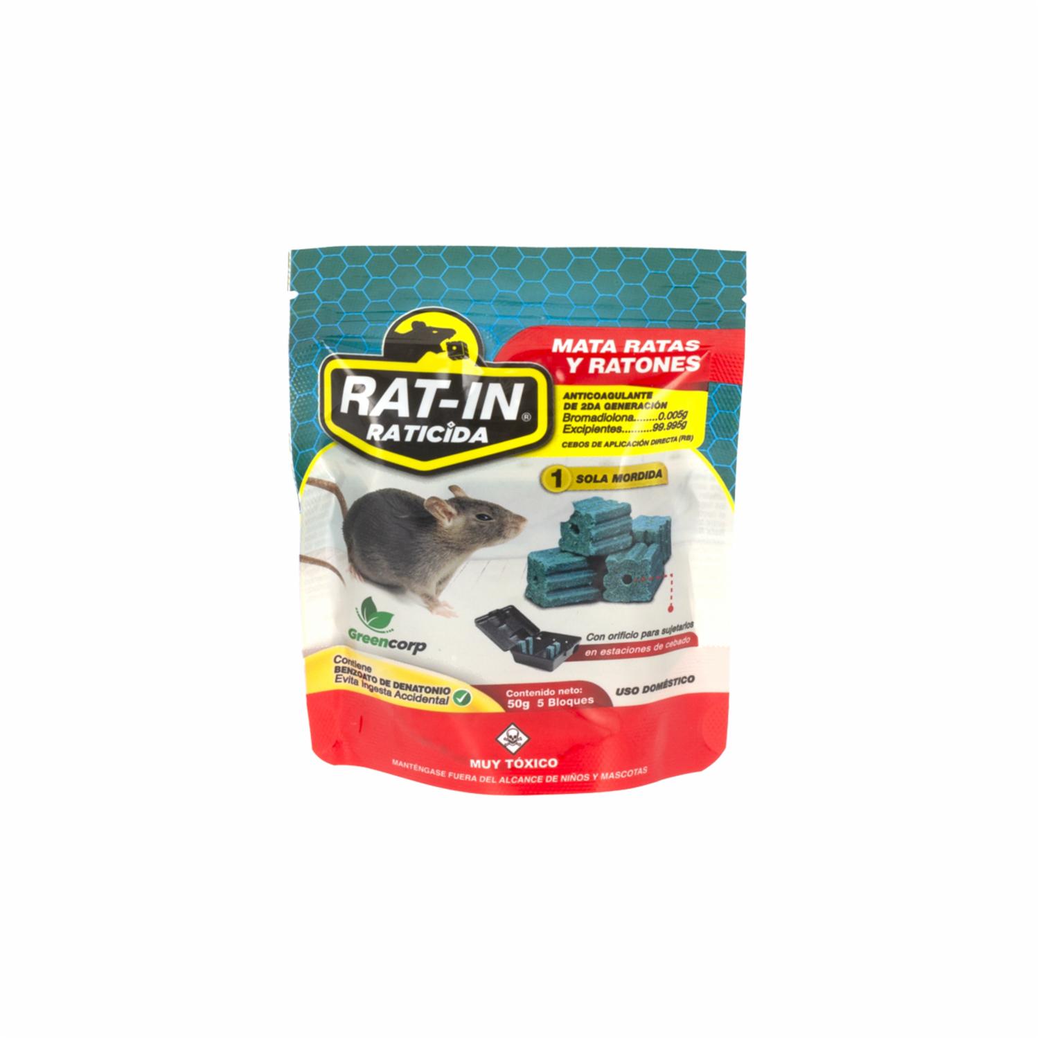 Raticida De Segunda Generación RAT-IN 50 G