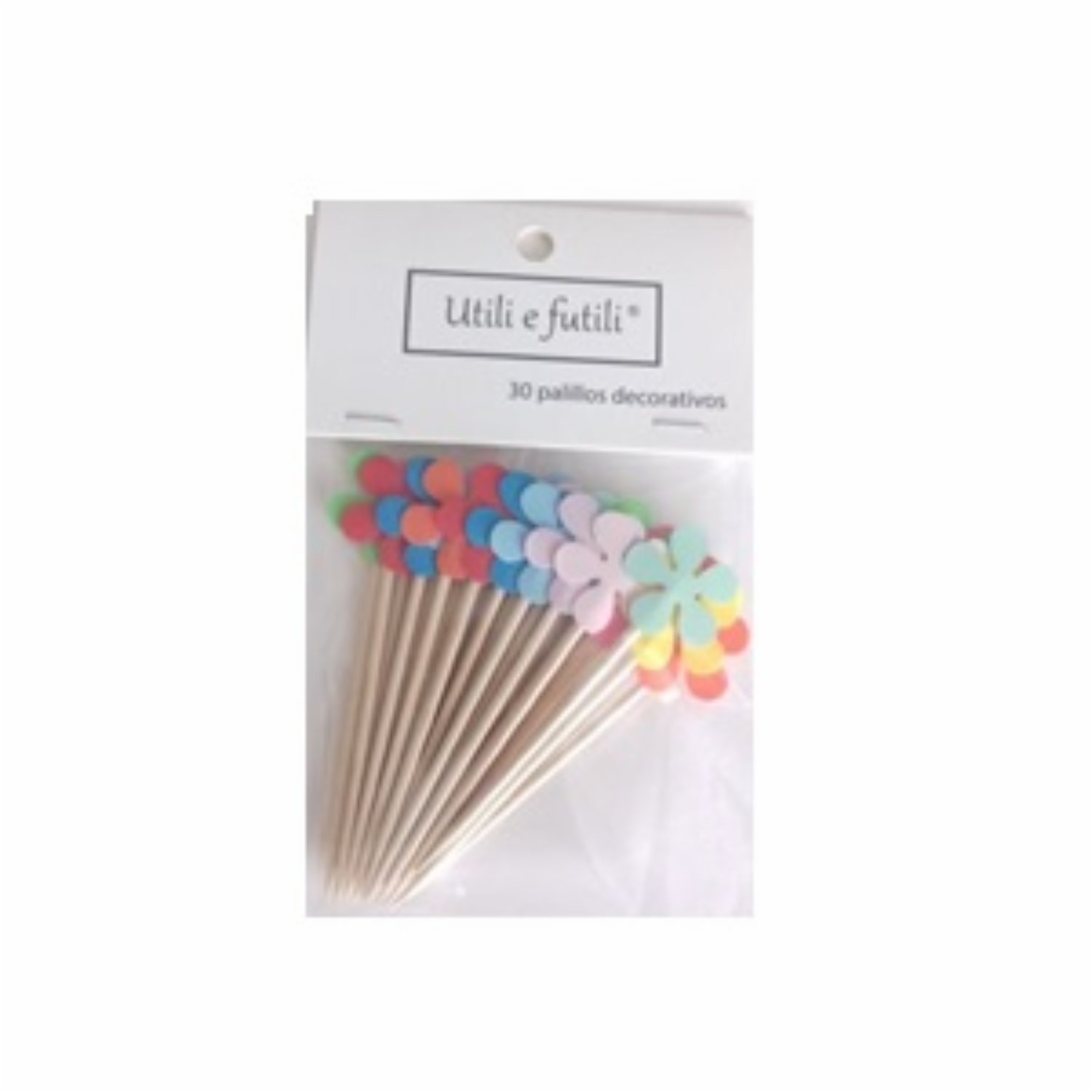 Palillos Decorativos Flores Surtidos UTILI E FUTILI 30 Unidades