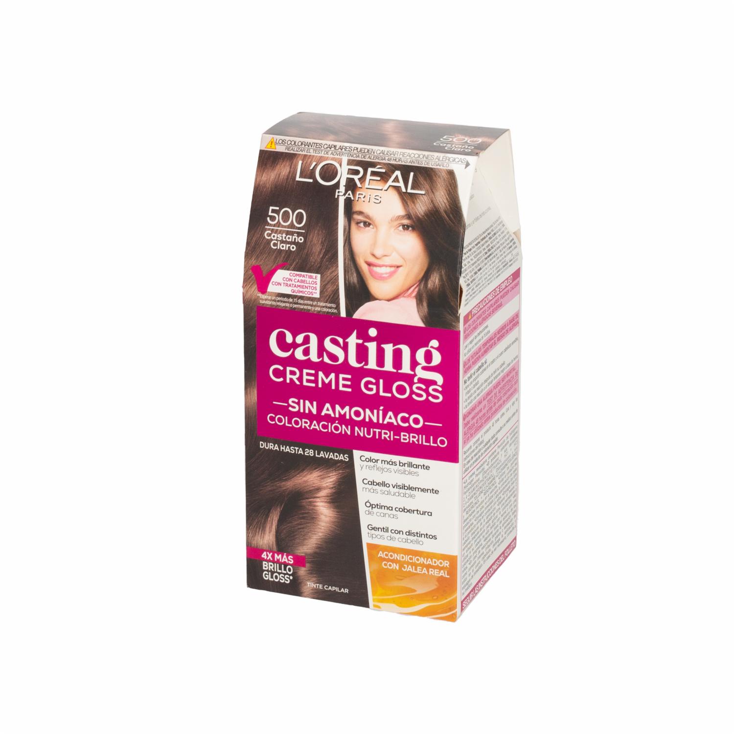 Tinte De Cabello Creme Gloss Tono 500 Castaño Claro Sin Amoníaco CASTING GLOSS L’ORÉAL 1 Kit