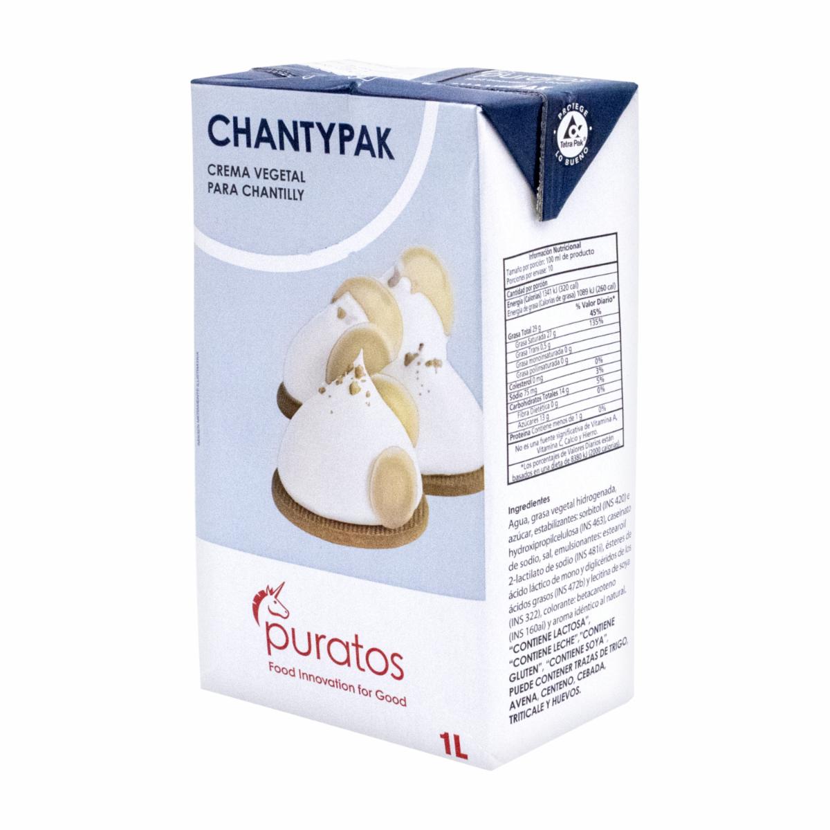 Crema Chantilly Vegetal Chantypak PURATOS 1 Litro