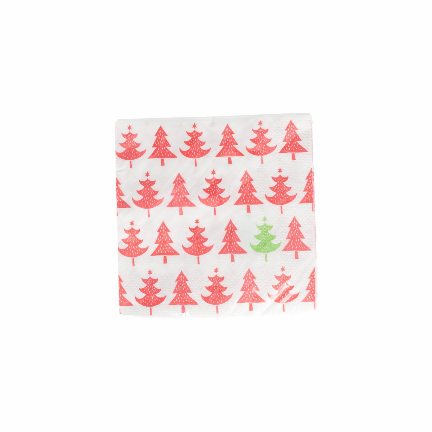 Servilleta De Navidad Con Arboles Rojos DFHO 20 U