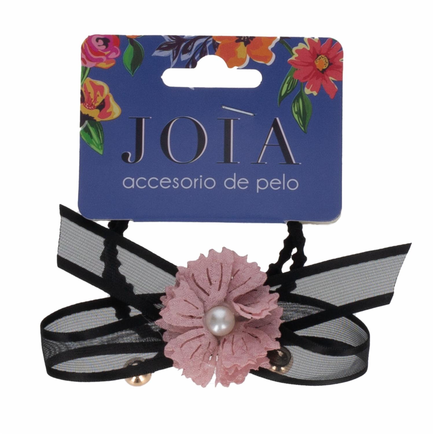 Vinchas De Cabello Tipo Elástico Negro Flor Rosado JOIA Unidad