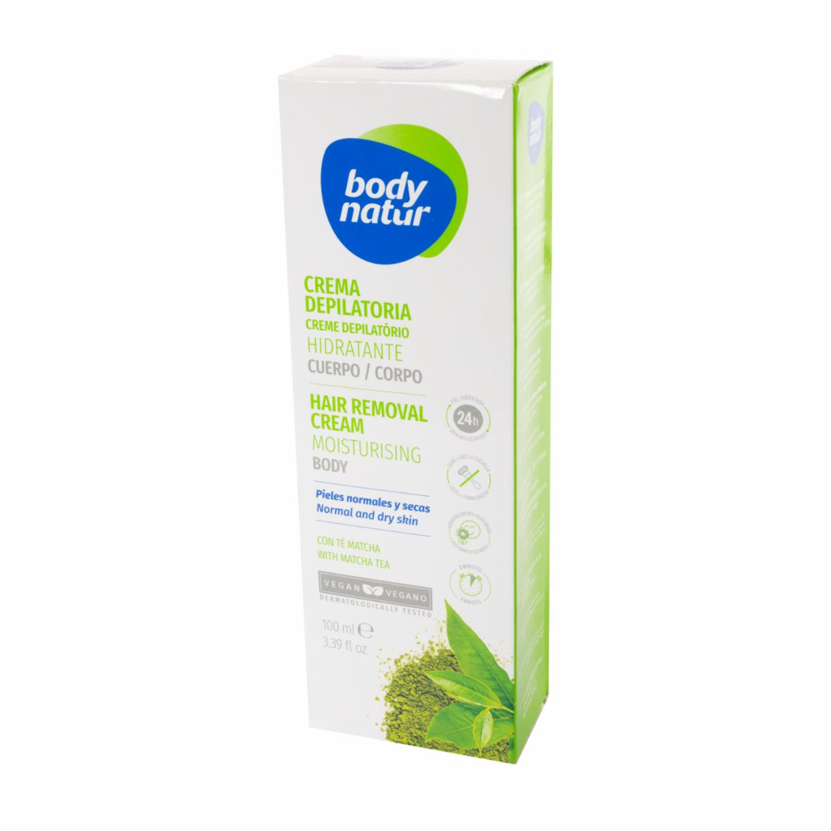 Crema Depilatoria Hidratante Piel Normal Y Seca Con Té Matcha BODY NATUR 200 Ml