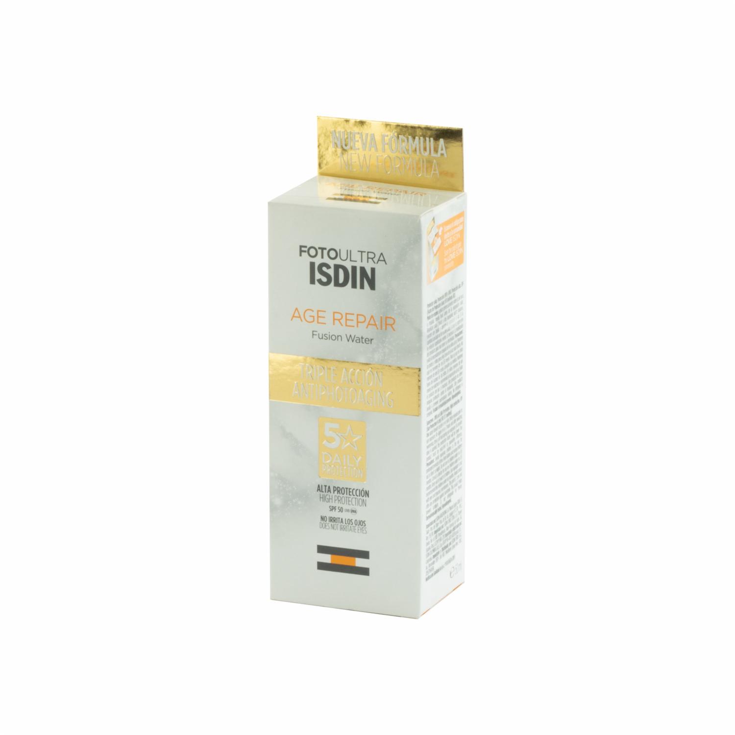 Protector Solar Age Repair Fusión Water Con Factor De Protección Solar 50 ISDIN 50 Ml