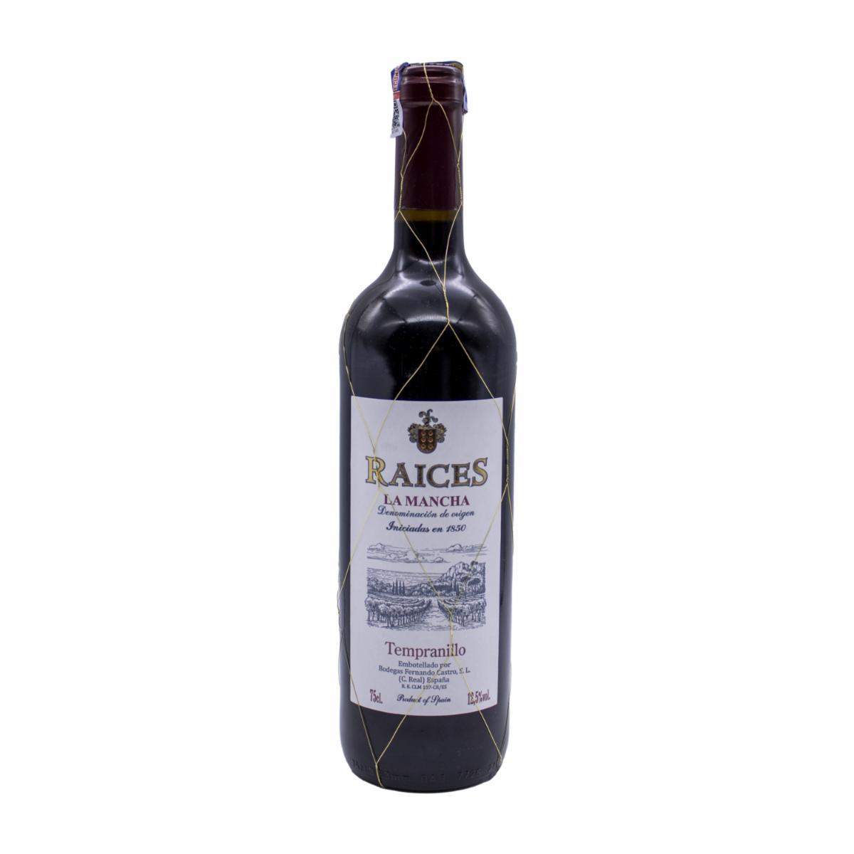 Vino Tinto Tempranillo RAICES VALDEPEÑAS 750 Ml