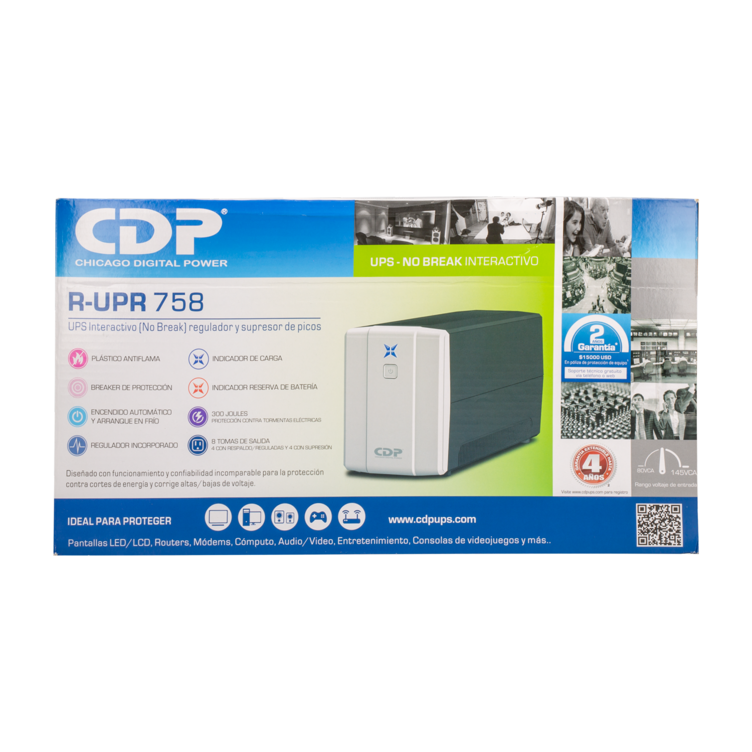 Regulador Interactivo Ups Cdp R-Upr758 SIGLO XXI 8 Tomas