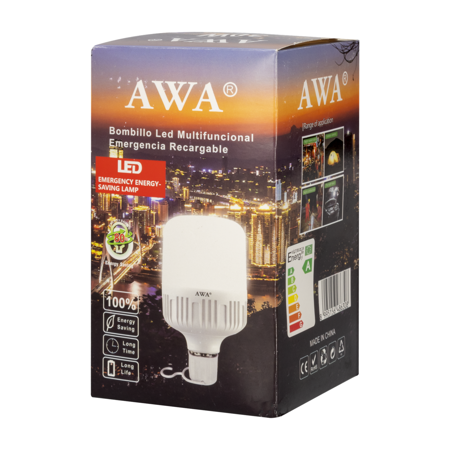 Foco Recargable Multifuncional AWA 30 Watts