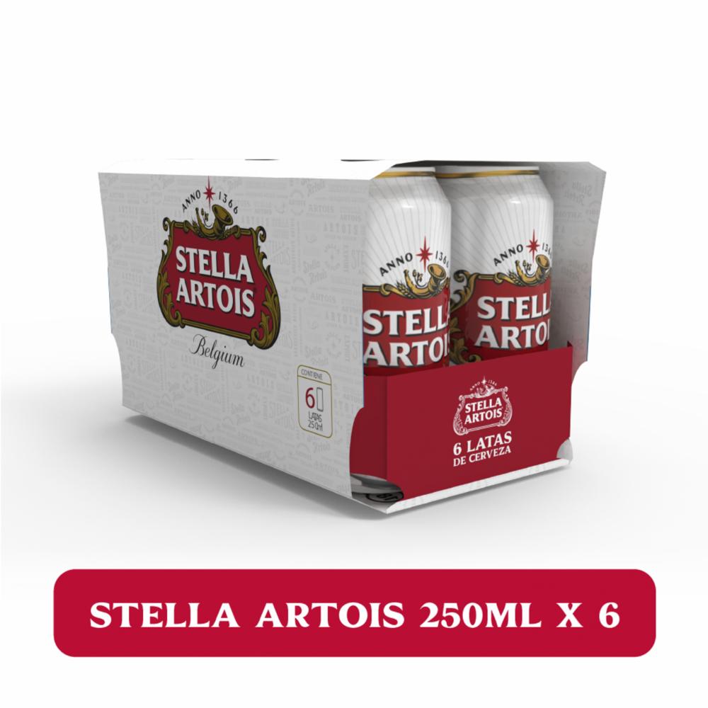 Cerveza Enlatada Six Pack Stella Artois 6 X 250 Ml