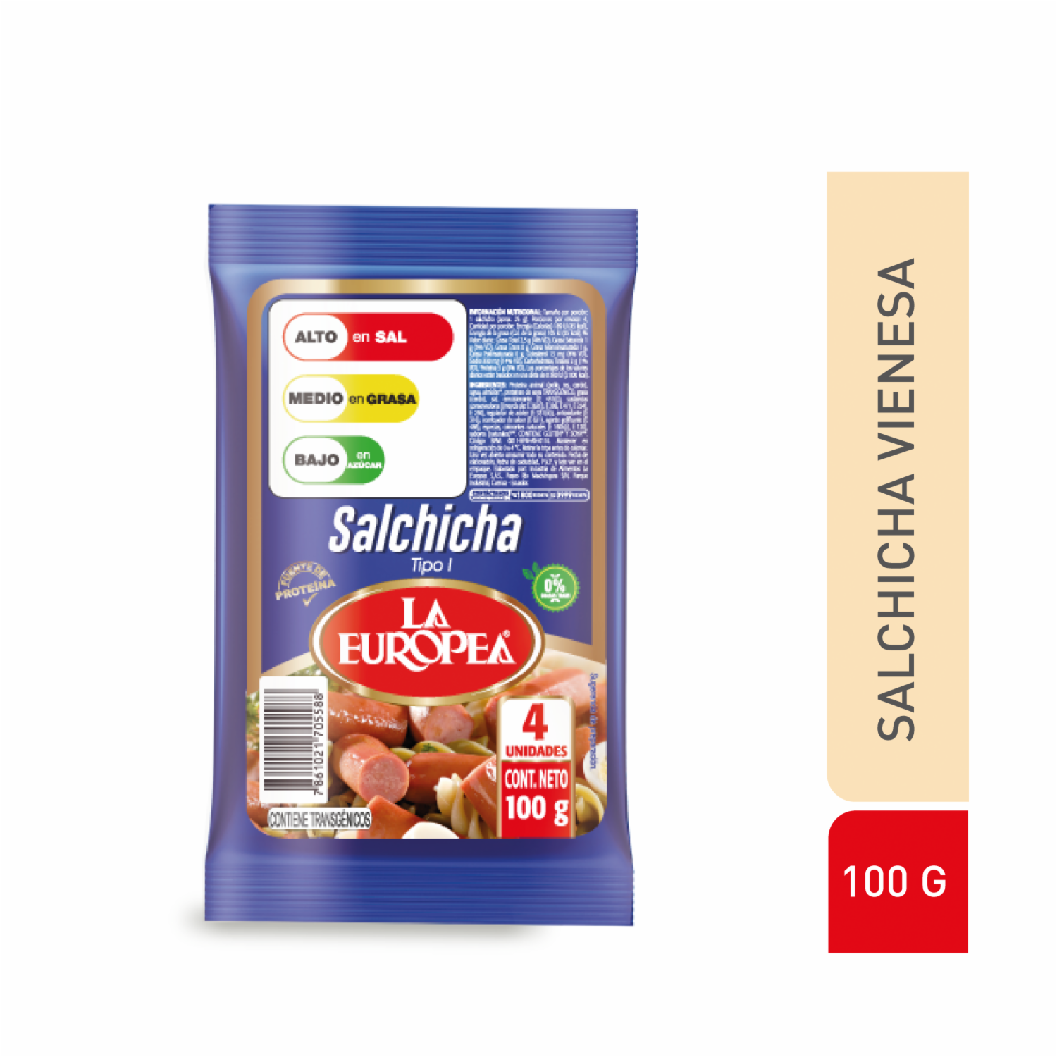 Salchicha Tipo Vienesa LA EUROPEA 100 G