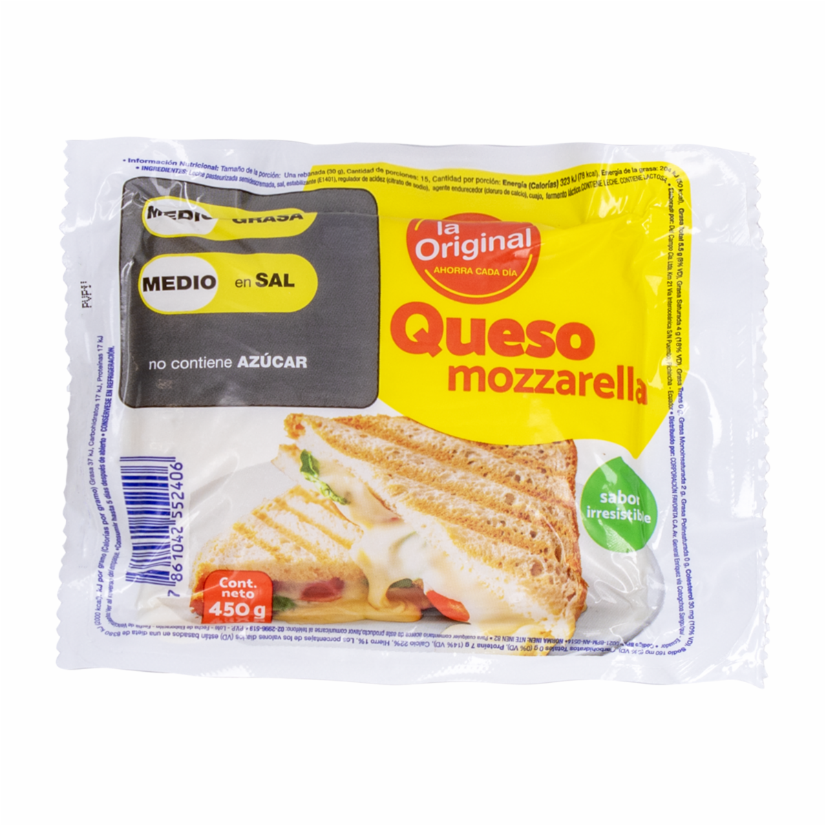 Queso Mozzarella LA ORIGINAL 450 G
