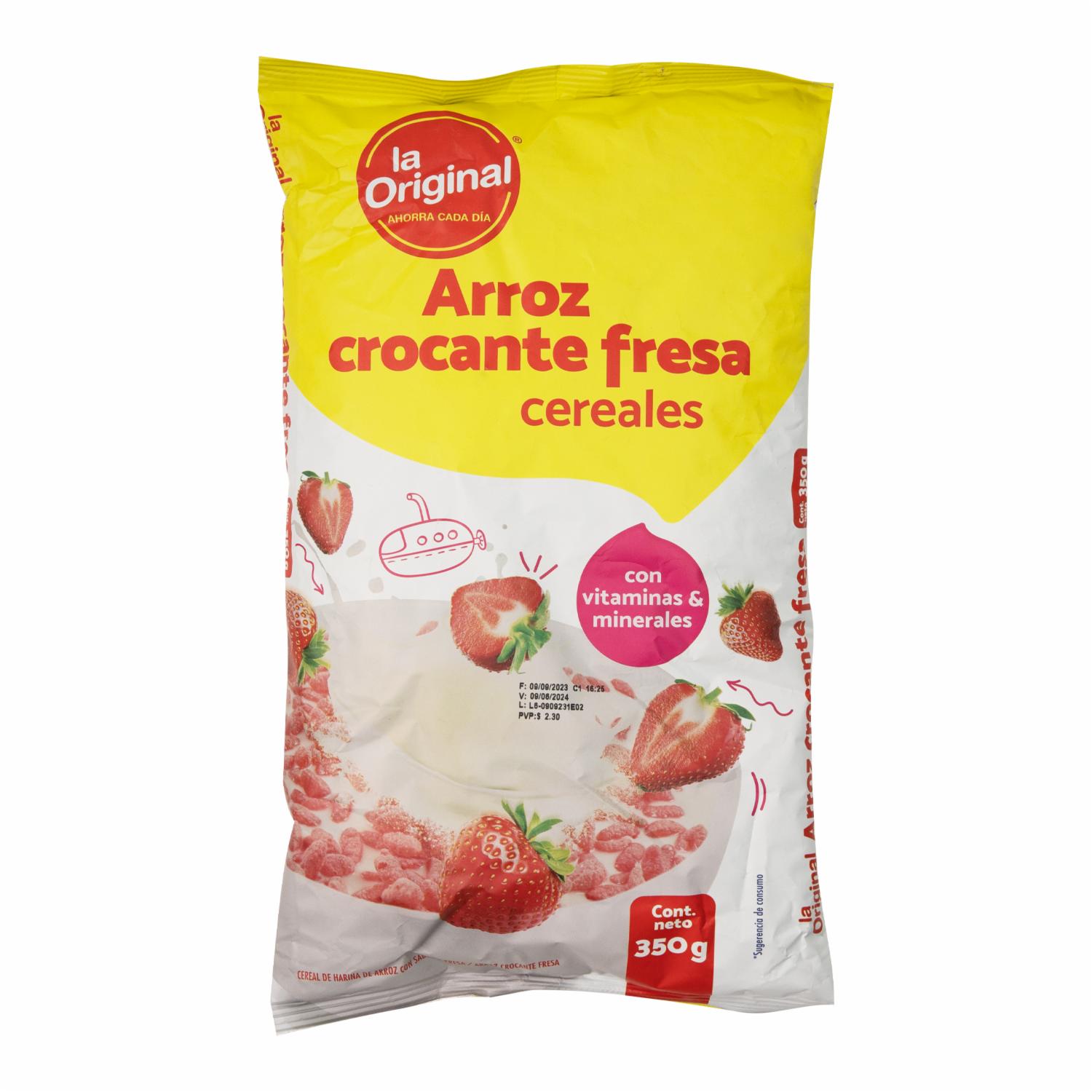 Cereal Arroz Fresa Crocante LA ORIGINAL 350 G