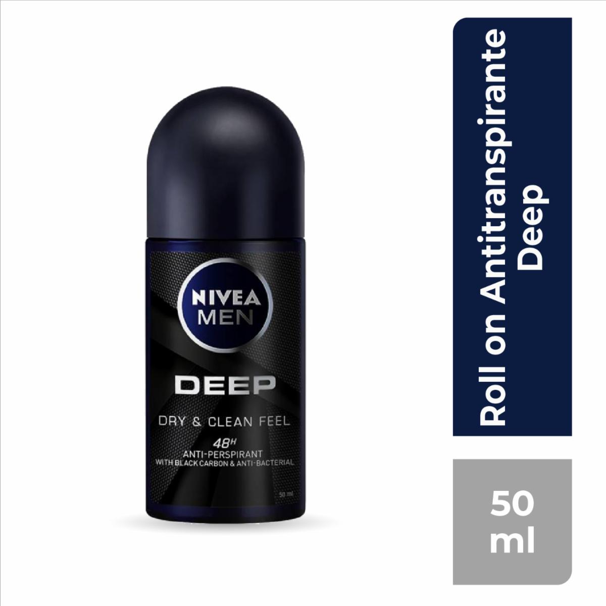 Desodorante En Roll On Para Caballero Antitranspirante Deep NIVEA MEN 50 Ml