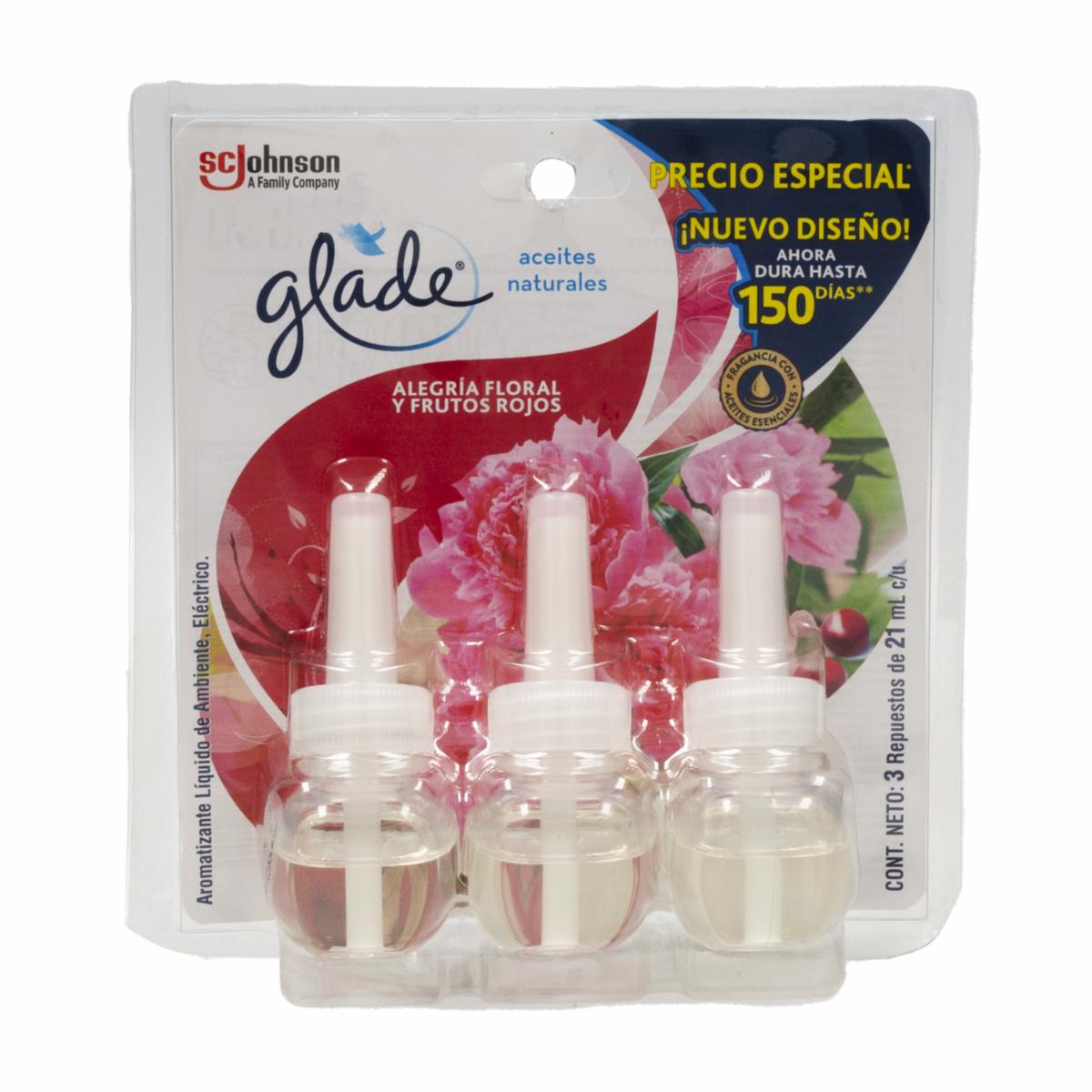 Desodorante Ambiental Aceites Naturales Alegría Floral GLADE 3 X 21 Ml