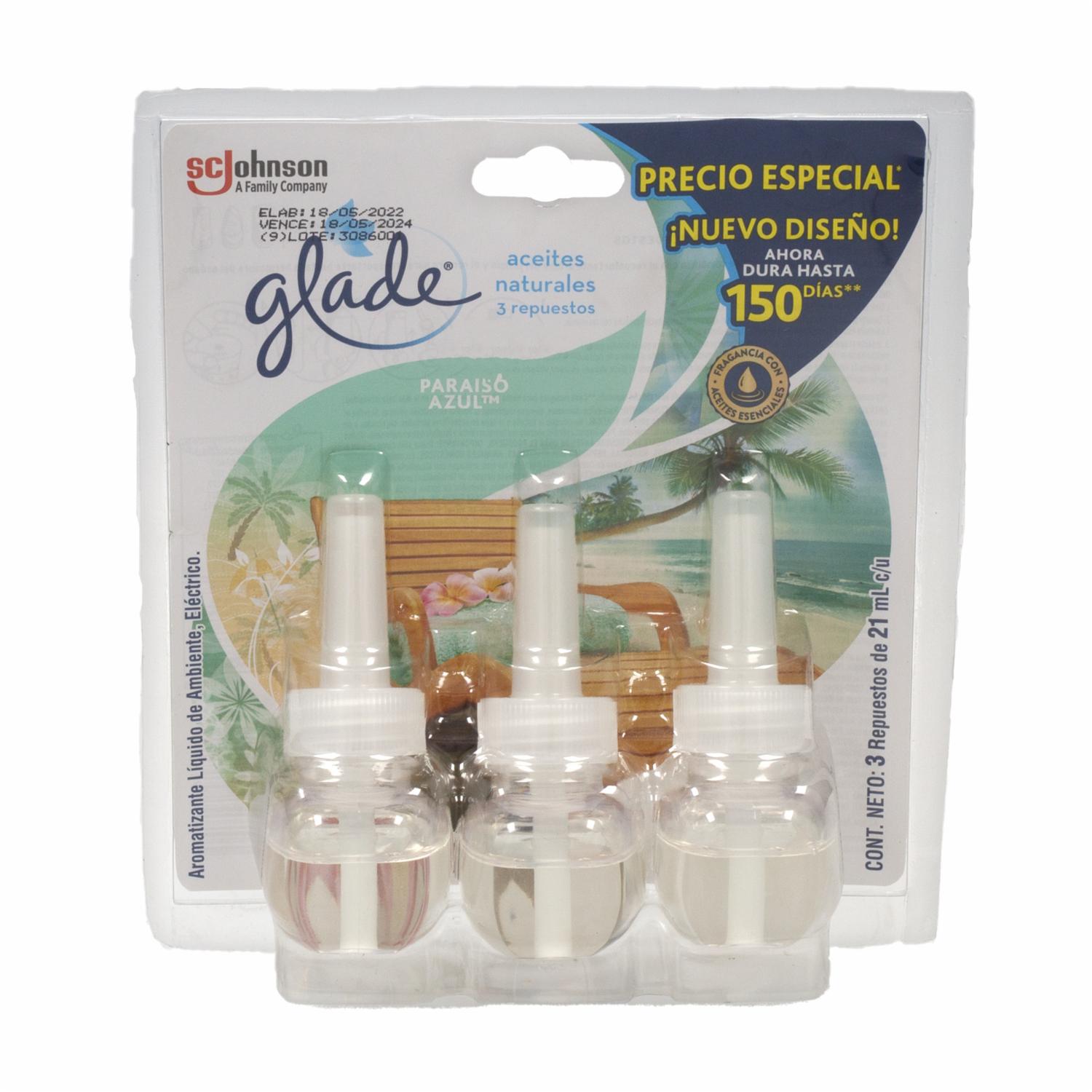 Desodorante Ambiental Aceites Naturales Paraíso GLADE 3 X 21 Ml