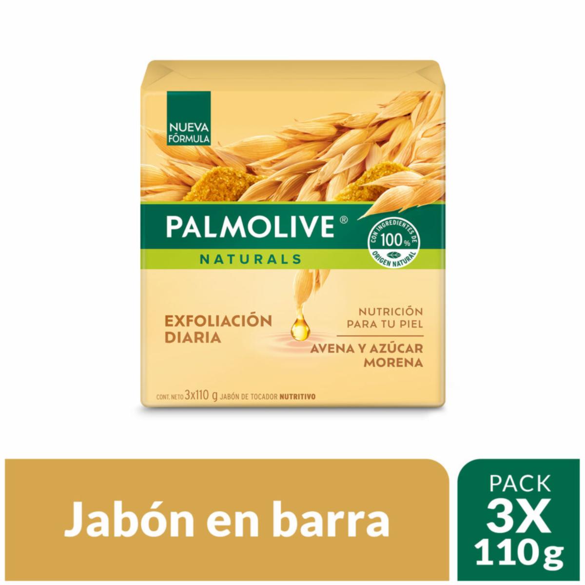 Jabón En Barra Avena y Azúcar Morena PALMOLIVE 3 X 110 G