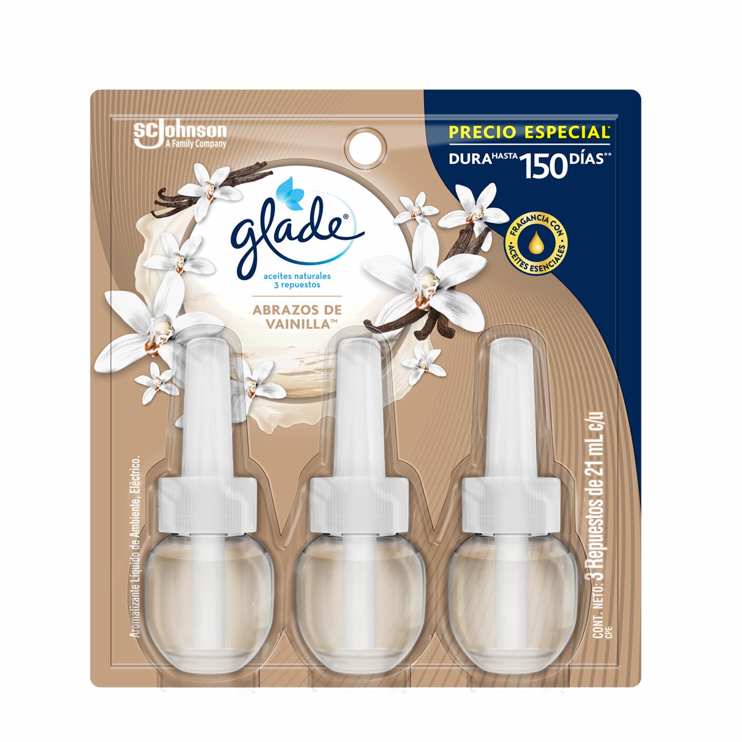 Desodorante Ambiental Aceites Naturales Abrazos De Vainilla GLADE 3 X 63 Ml