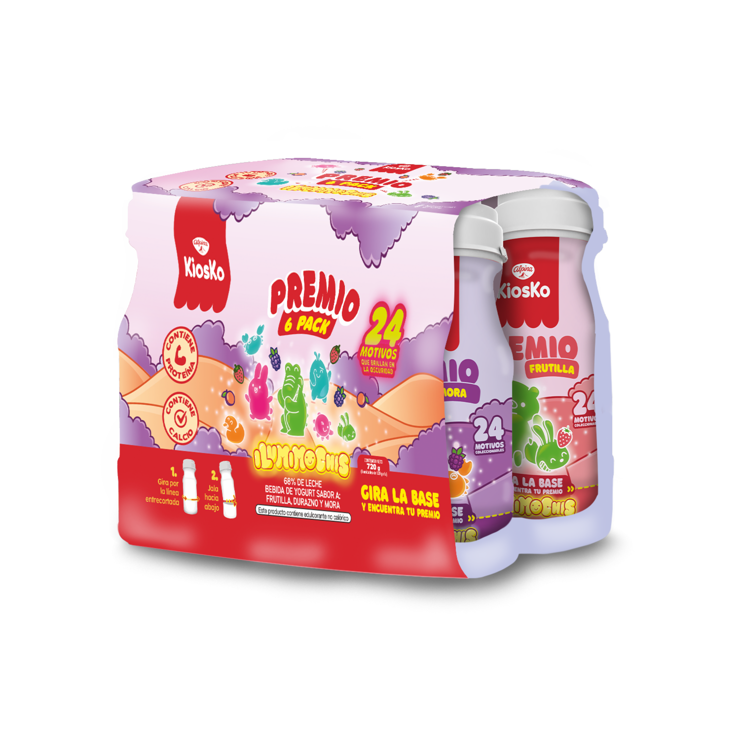 Yogurt Bebible Sabores Mix Premio Dinomochis KIOSKO 6 Pack X 120 G