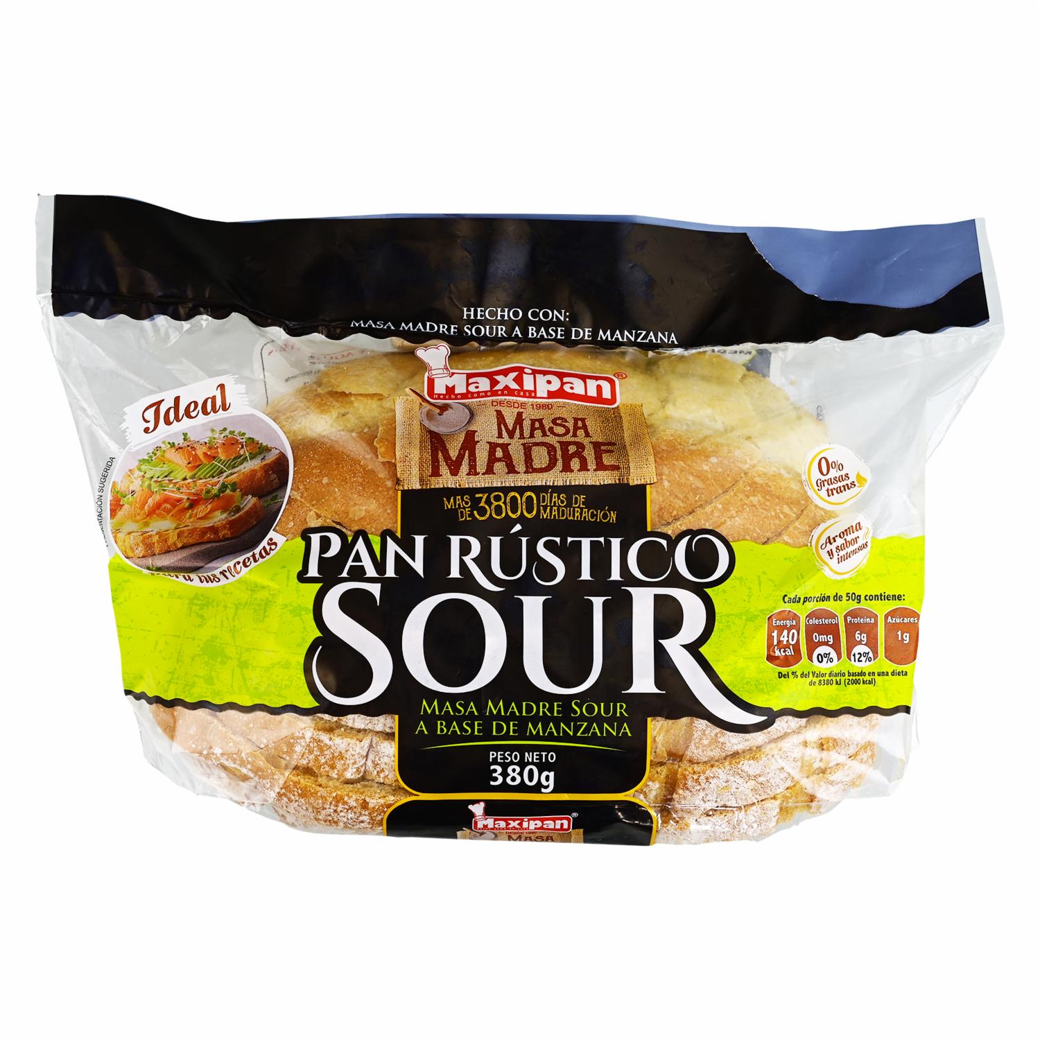 Pan Rústico Sour Cortado MAXIPAN 380g