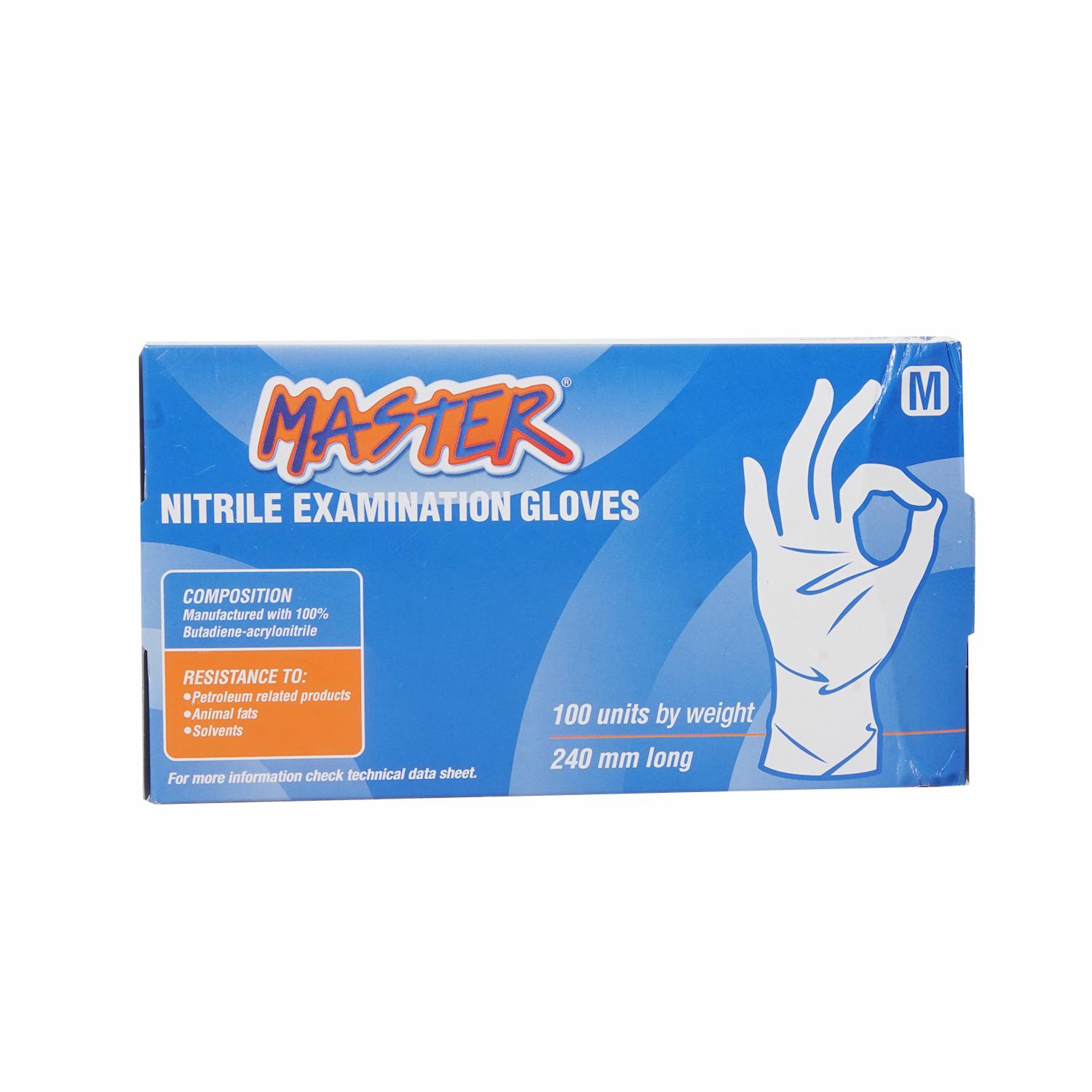 Guantes De Examinación De Nitrilo MASTER Talla Mediana