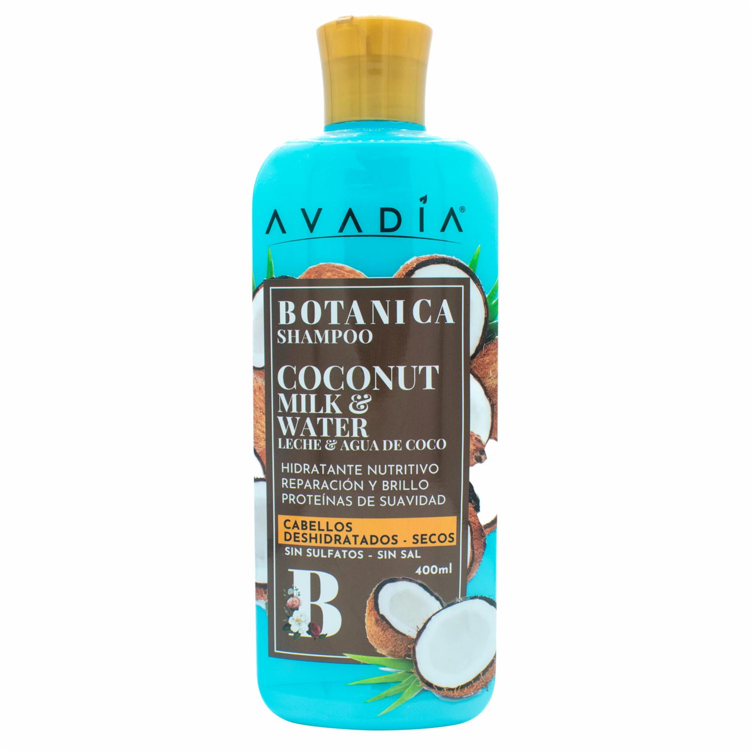 Shampoo De Cabello Botánica Coconut Milk & Water AVADÍA 400 Ml
