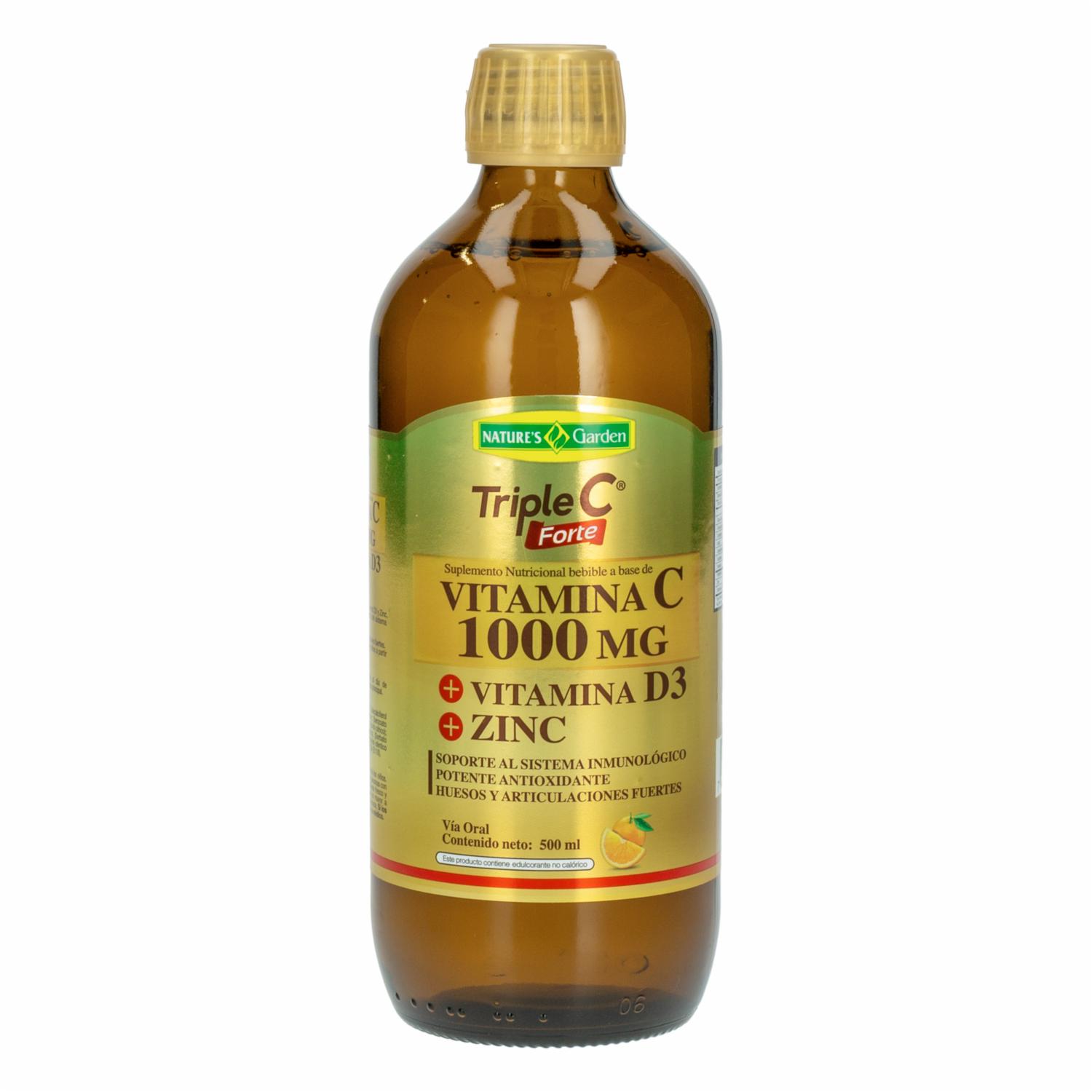 Vitamina C Triple Forte Suplemento NATURE’S GARDEN 500 ml