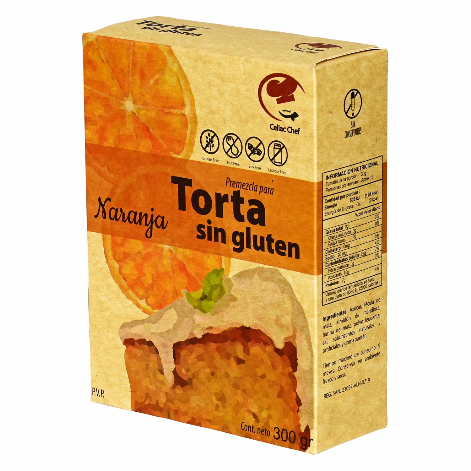 Torta De Naranja Premezcla Sin Leche CELIAC CHEF 300 G