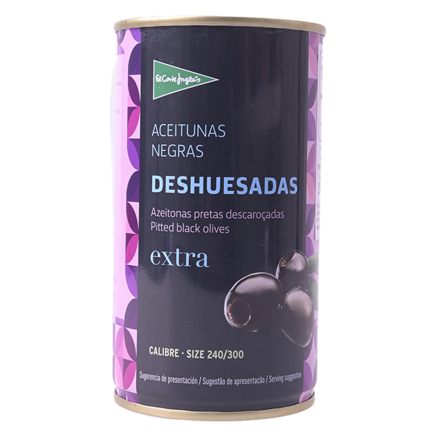 Aceitunas Extra Negras Deshuesadas EL CORTE INGLÉS 350 g